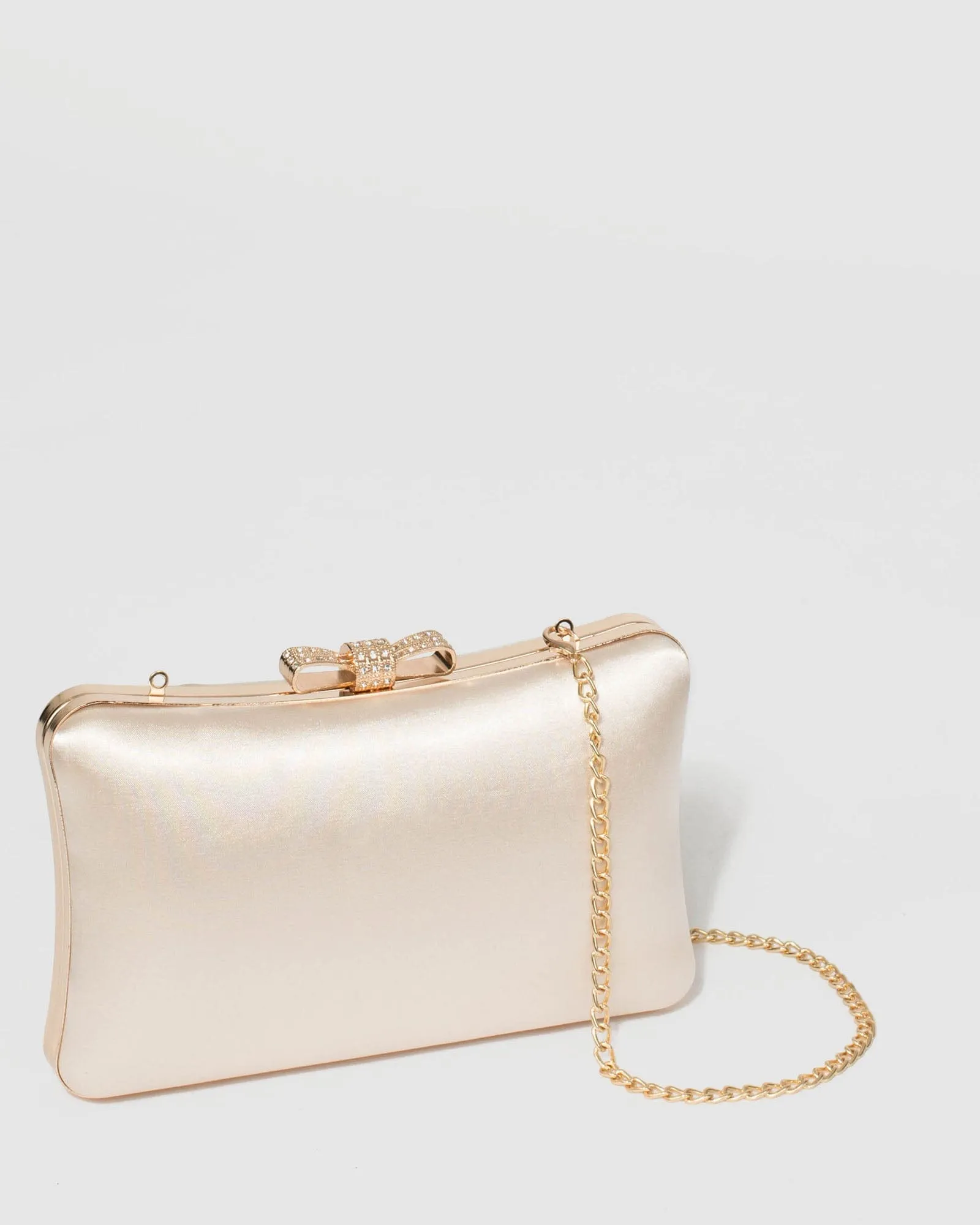 Nude Lia Bow Hardcase Clutch Bag