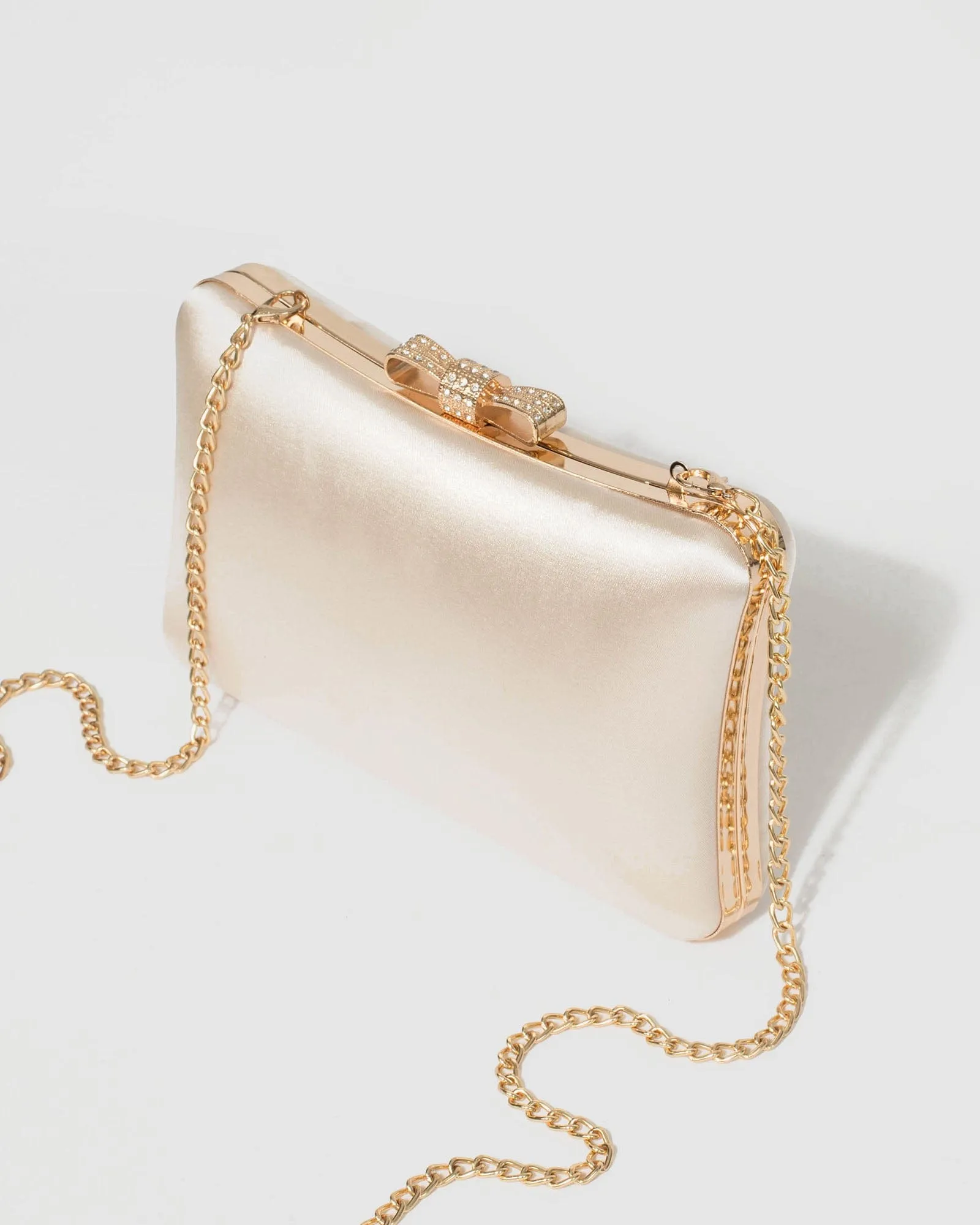Nude Lia Bow Hardcase Clutch Bag