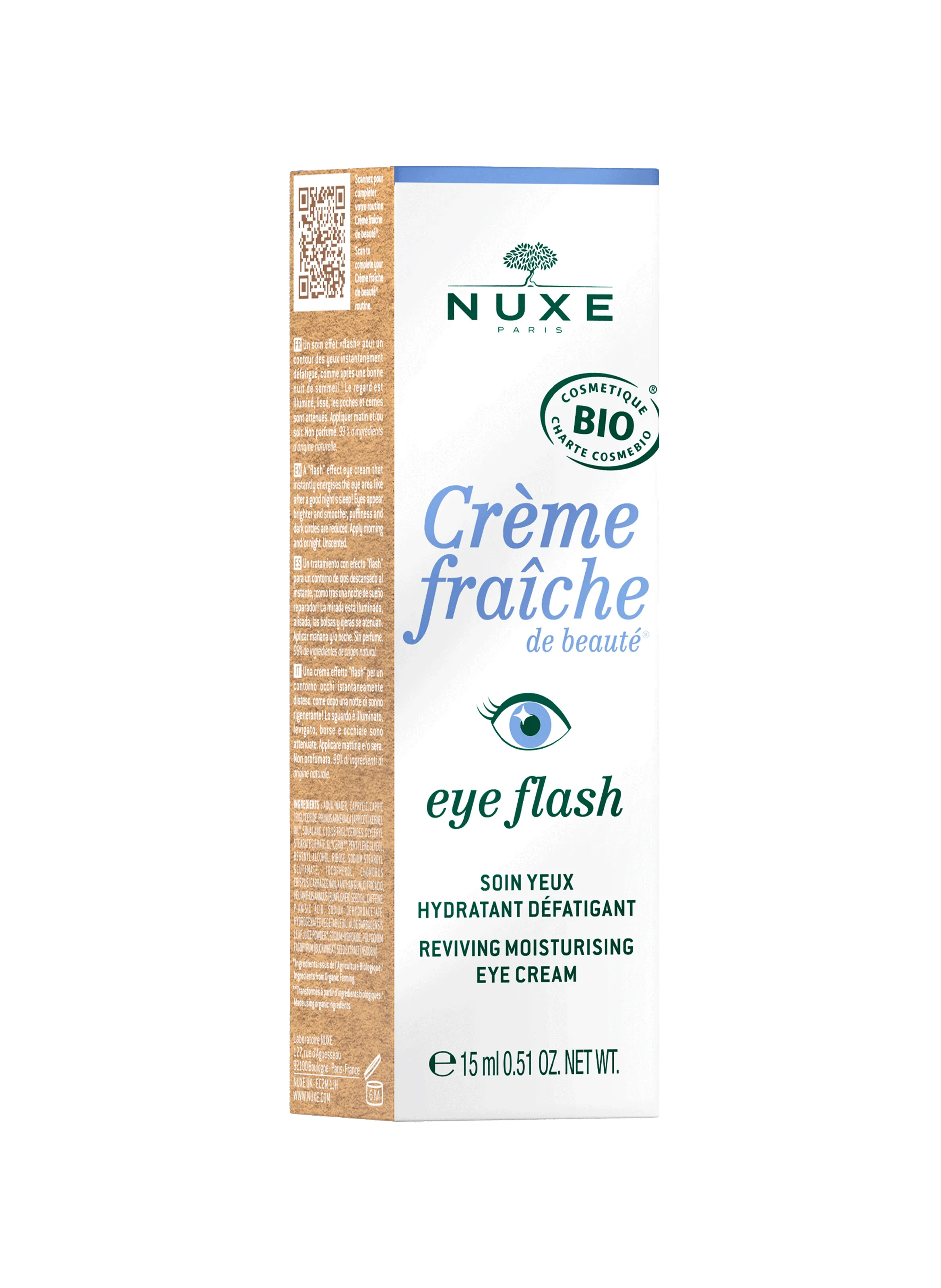 NUXE  Crème Fraîche de Beauté Eye Flash Reviving Moisturising Eye Cream - Certified Organic