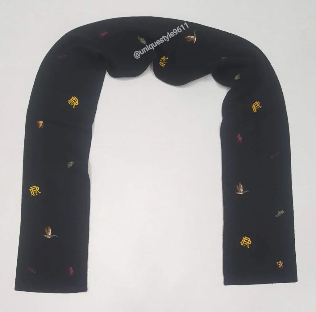 Nwt Polo Ralph Lauren Embroidered Allover Scarf