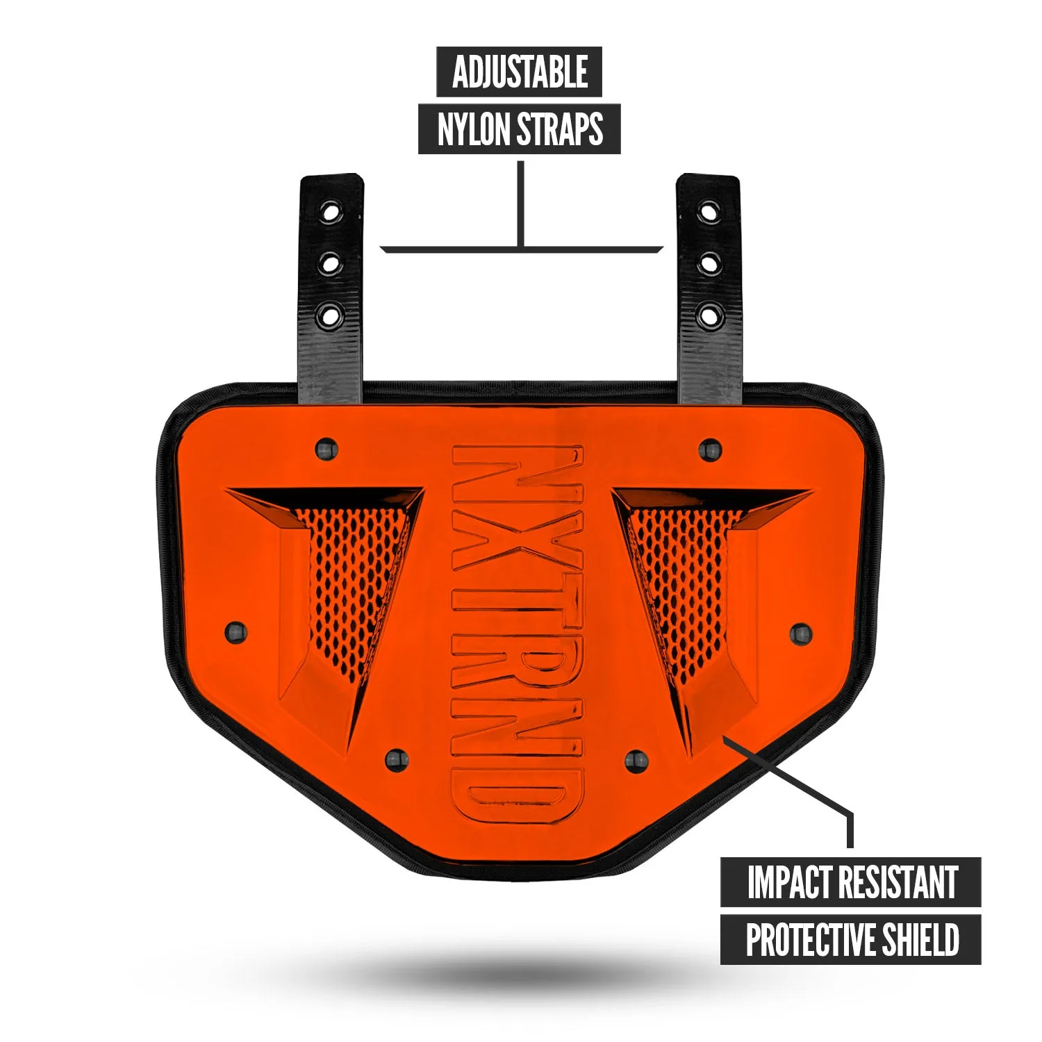 NXTRND B-PLATE Football Back Plate Chrome Orange