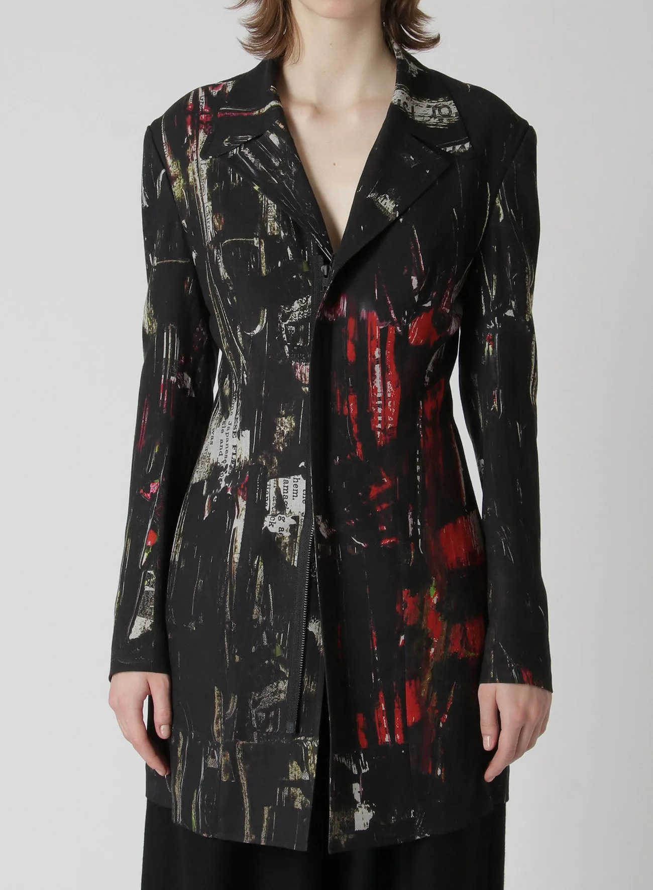 OIL PAINT PRINT RAYON JACKET