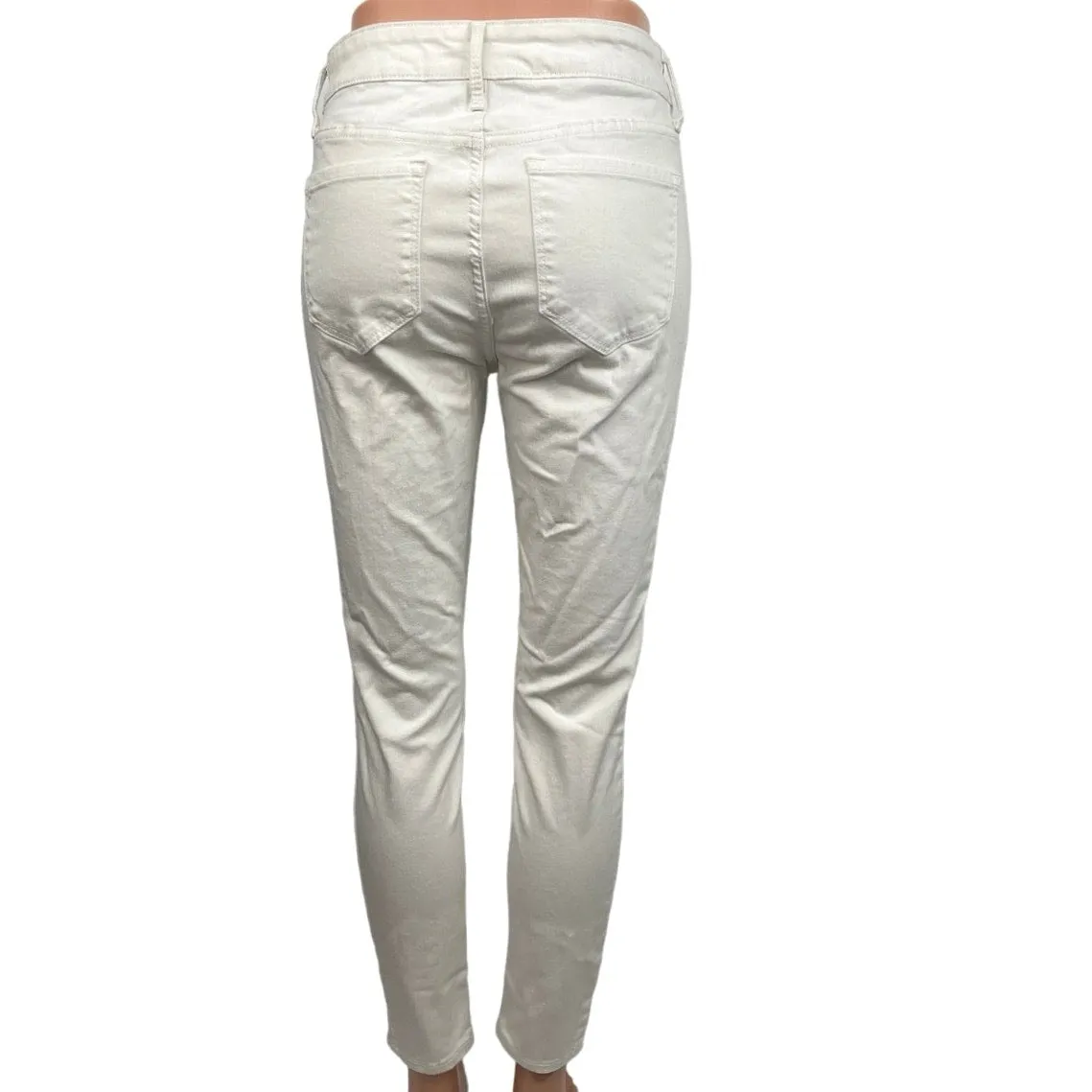 Old Navy White Cotton Stretch High Rise Rockstar Super Skinny Jeans Size 8