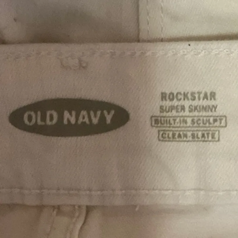 Old Navy White Cotton Stretch High Rise Rockstar Super Skinny Jeans Size 8