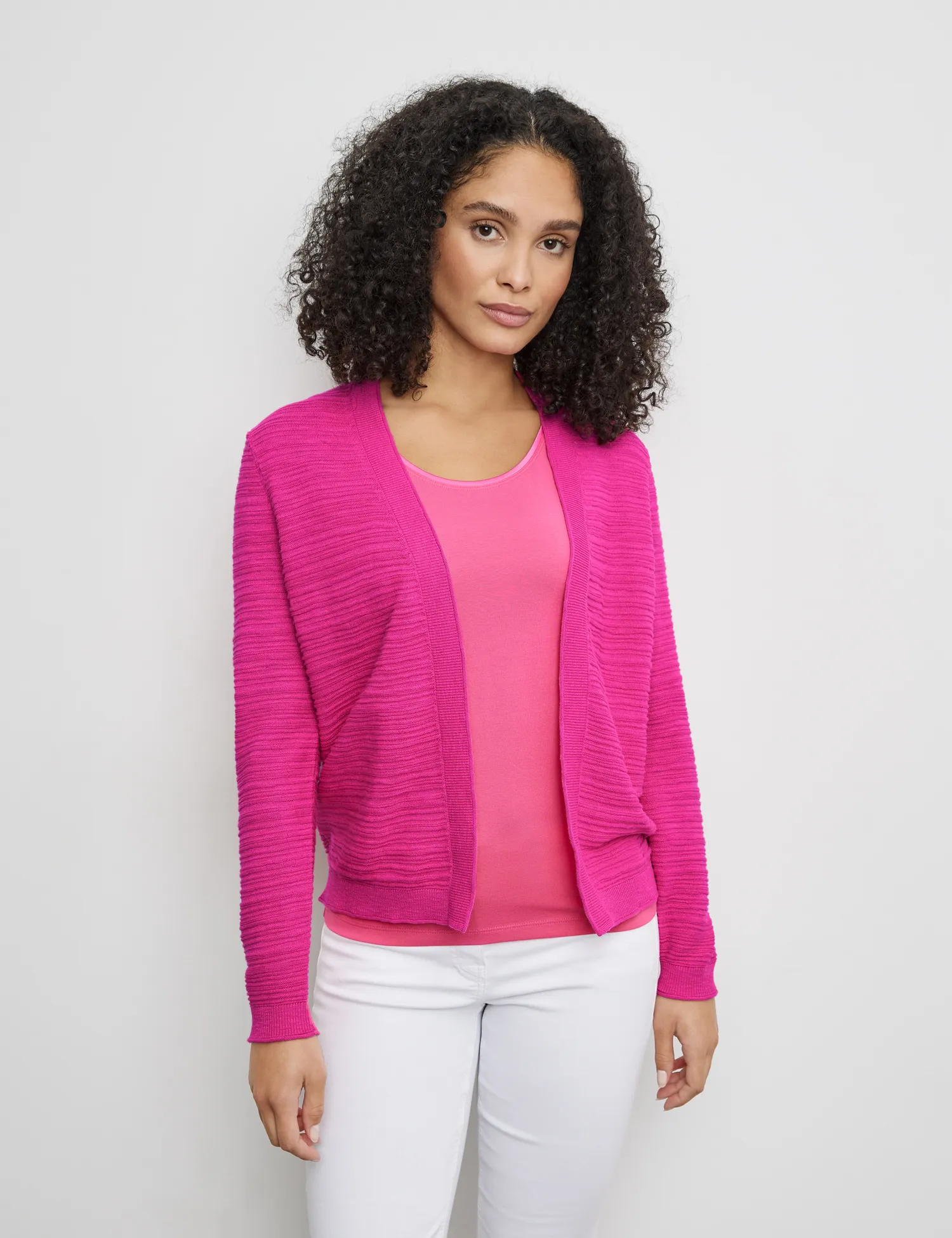 Open cardigan made of cotton/linen
