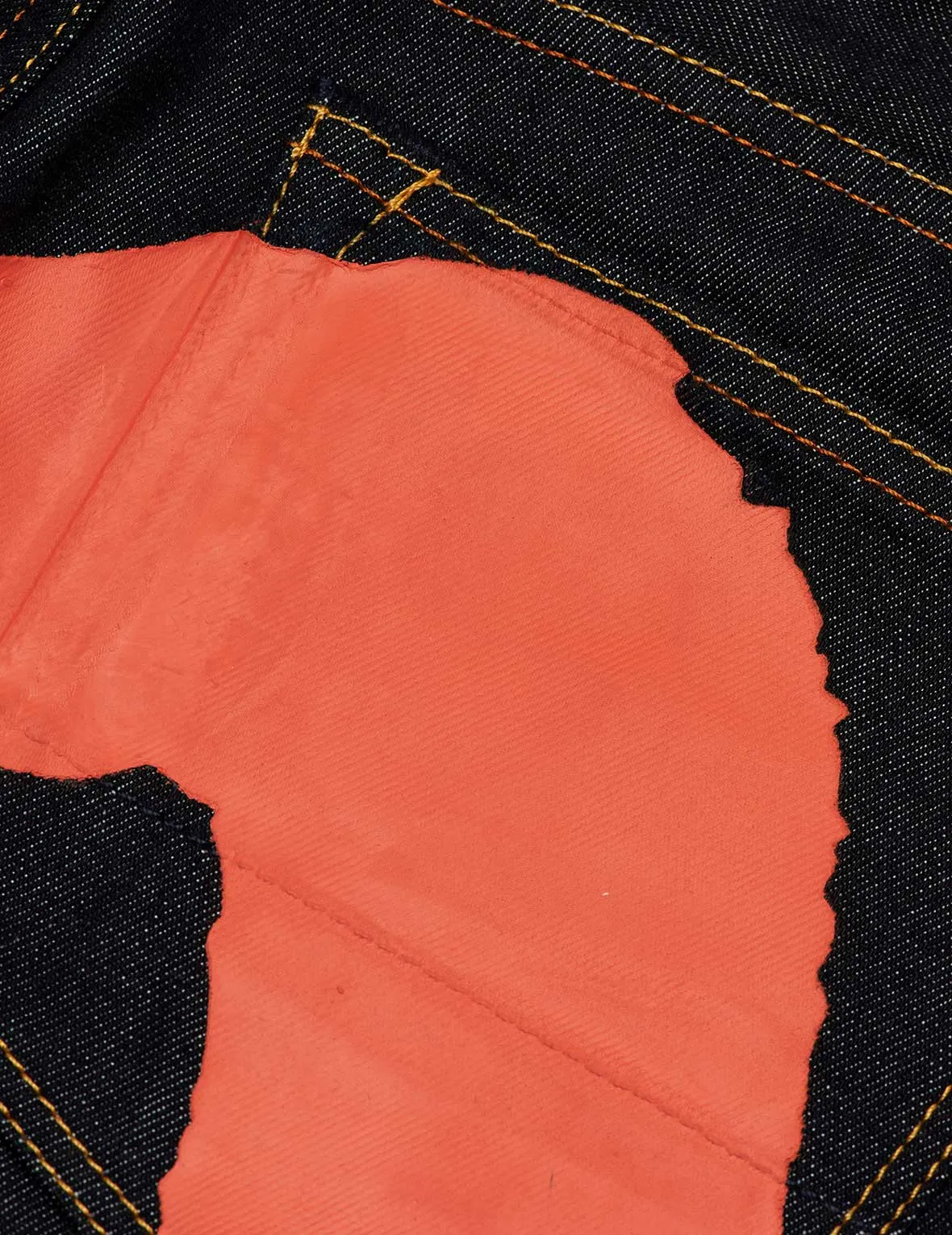 Orange Brushstroke Daicock Slim Straight fit Jeans #2010