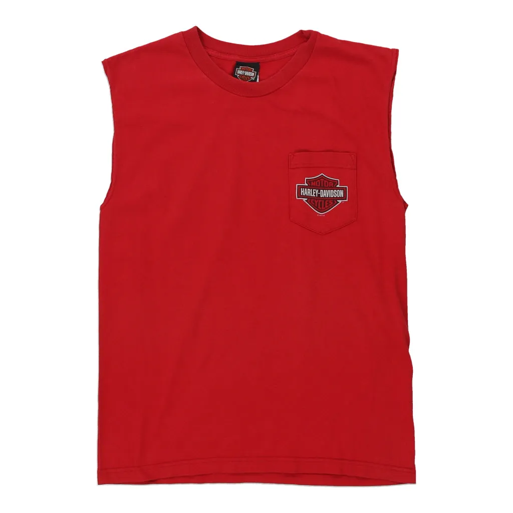 Orlando Florida Harley Davidson Graphic Vest - Large Red Cotton