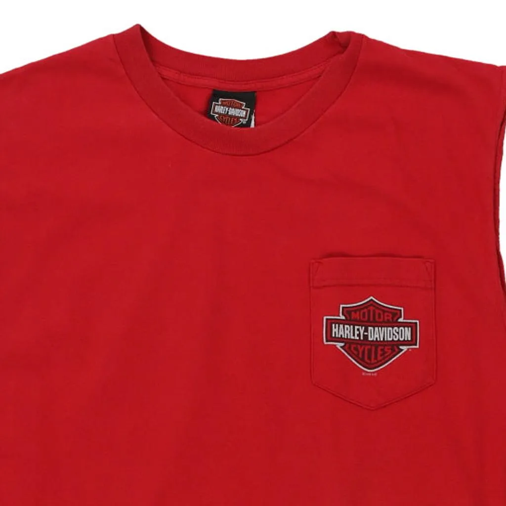 Orlando Florida Harley Davidson Graphic Vest - Large Red Cotton