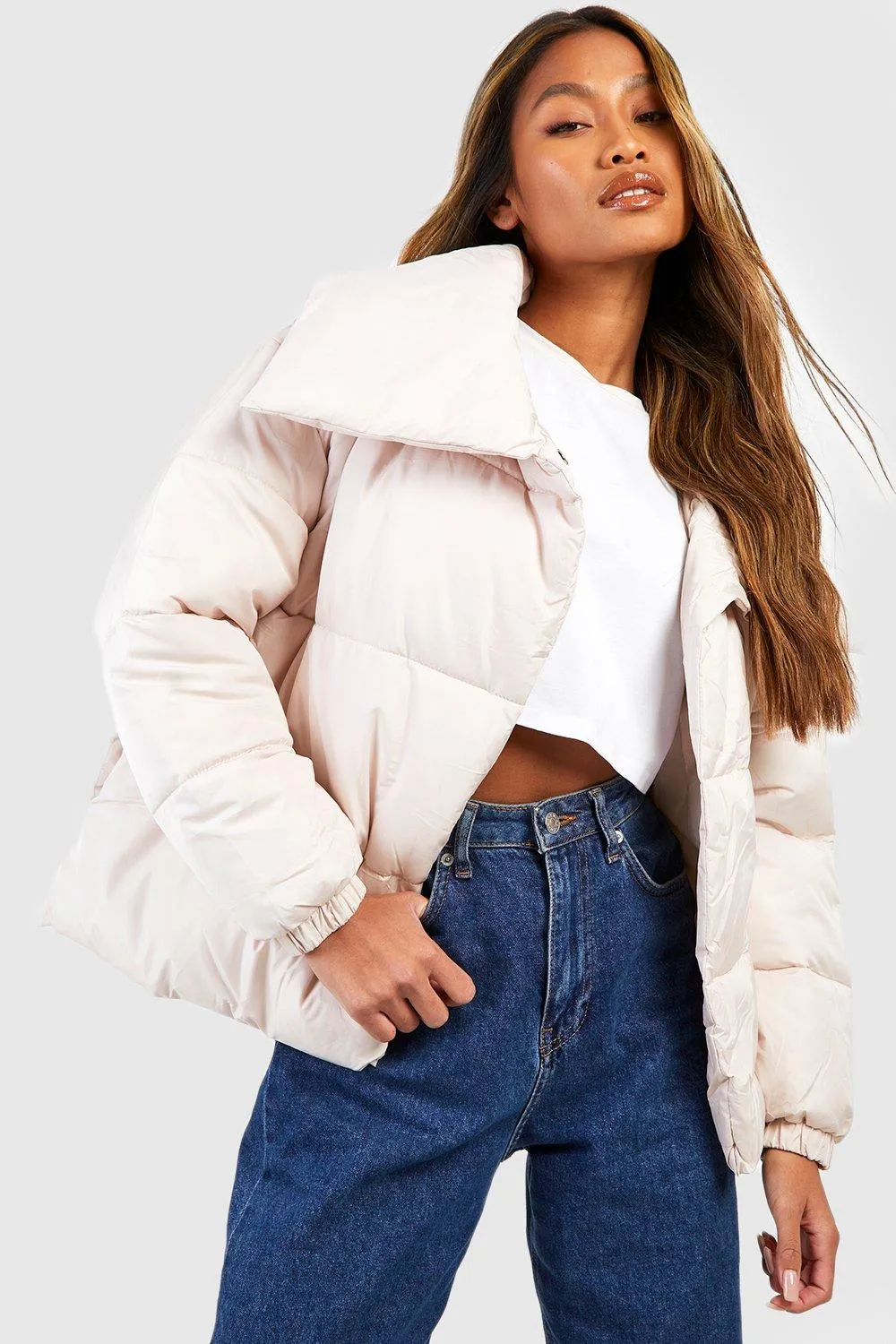 Oversized Collar Puffer Jacket