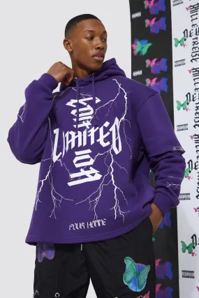 Oversized Limited Faux Layer Sleeve Hoodie
