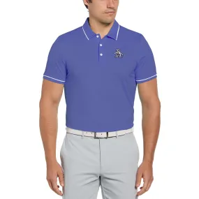 Oversized Pete Tipped Short Sleeve Golf Polo Shirt In Amparo Blue
