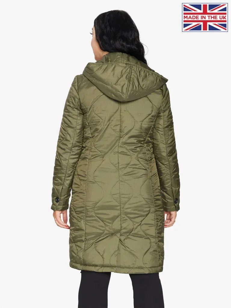 Padded Quilted Down Hooded Jacket