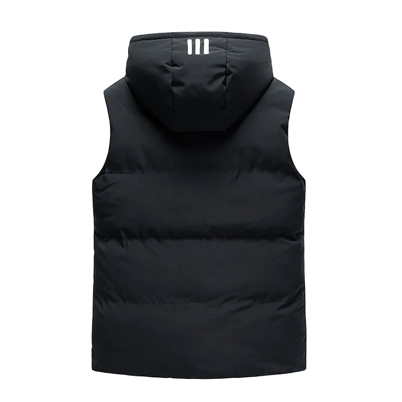 Padded Striped Vest Sleeveless Jacket