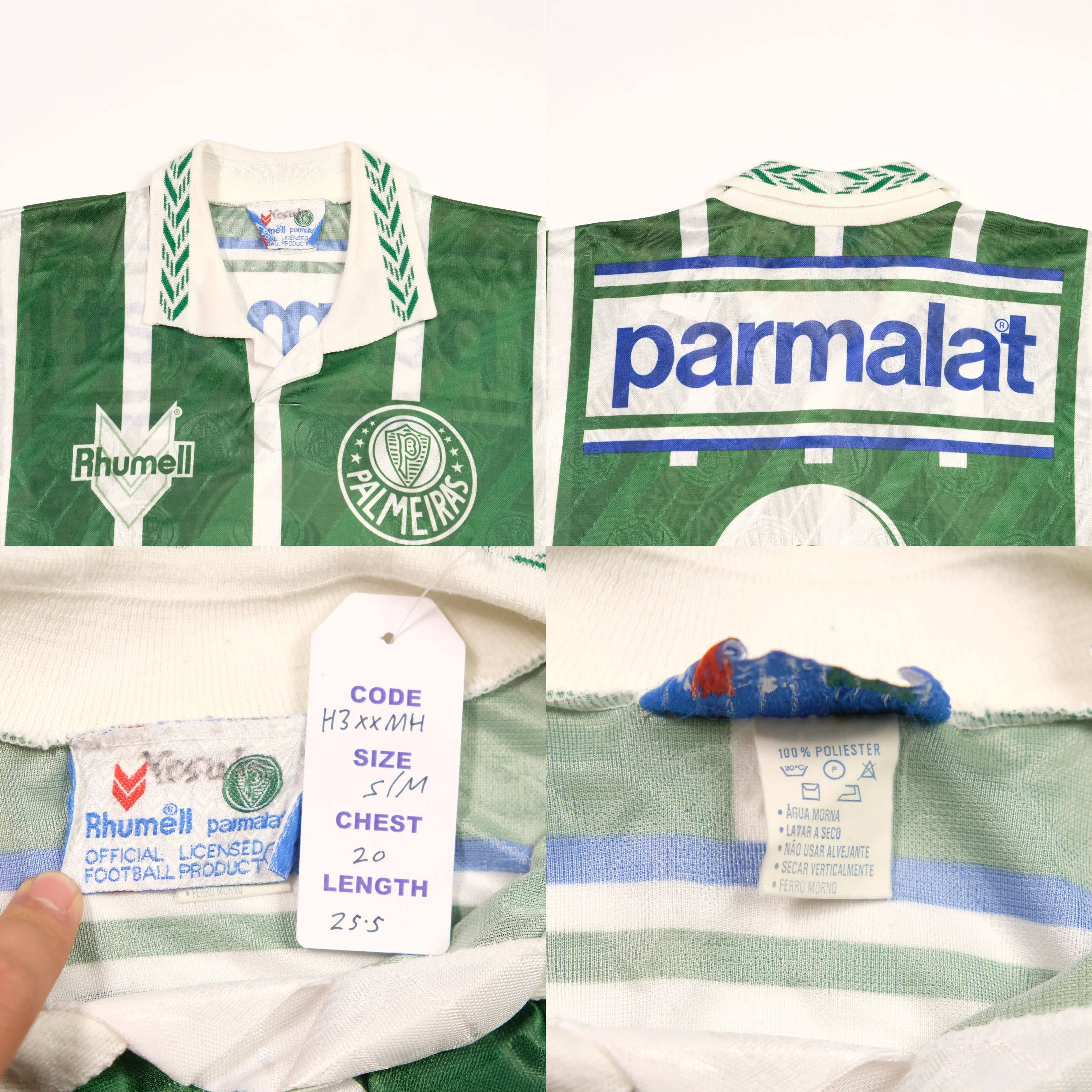 Palmeiras Brazil Rhummel Original 1995 Home Football Shirt Small/Medium