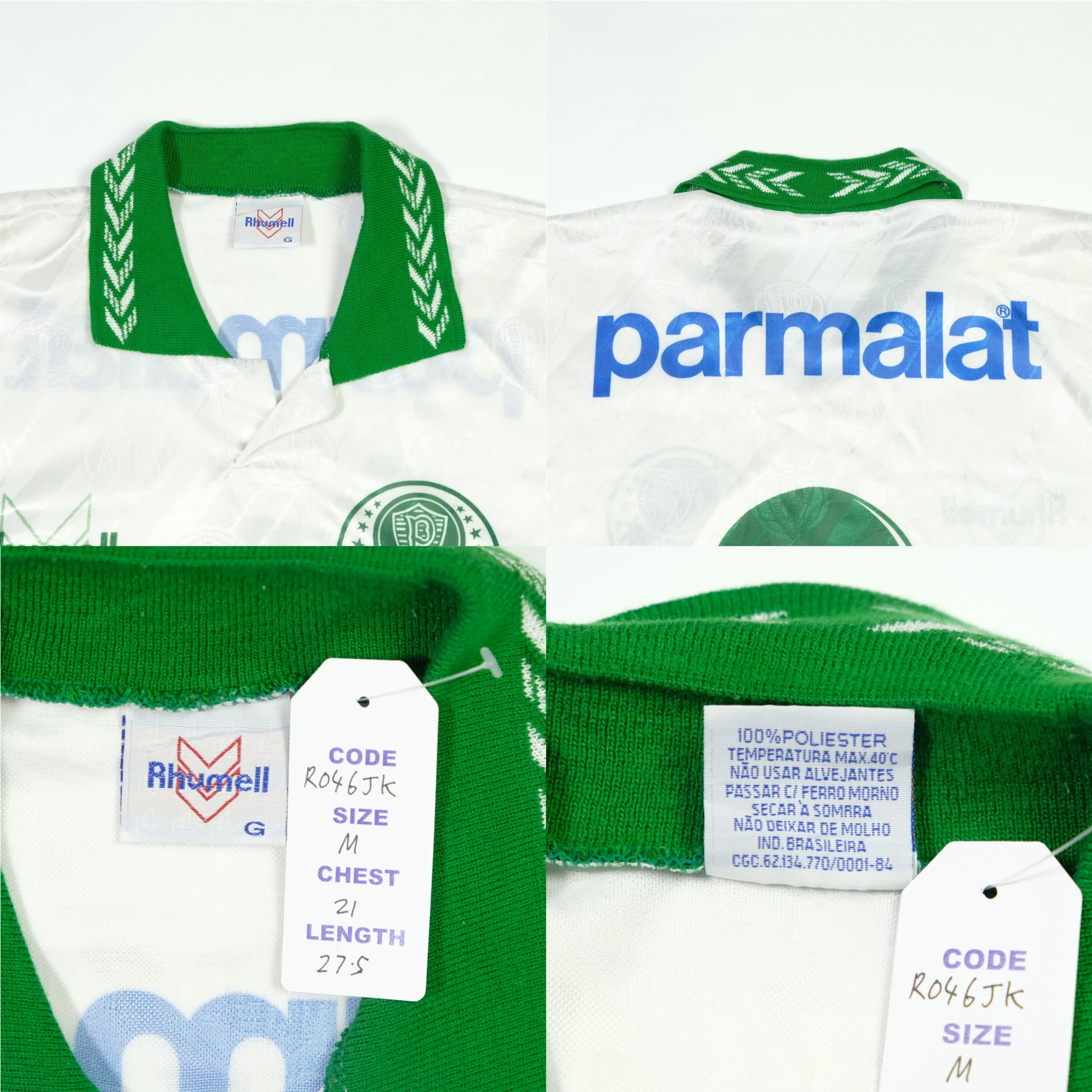 Palmeiras (Brazil) Rhummel Parmalat Original 1994/95 Away Football Shirt Large
