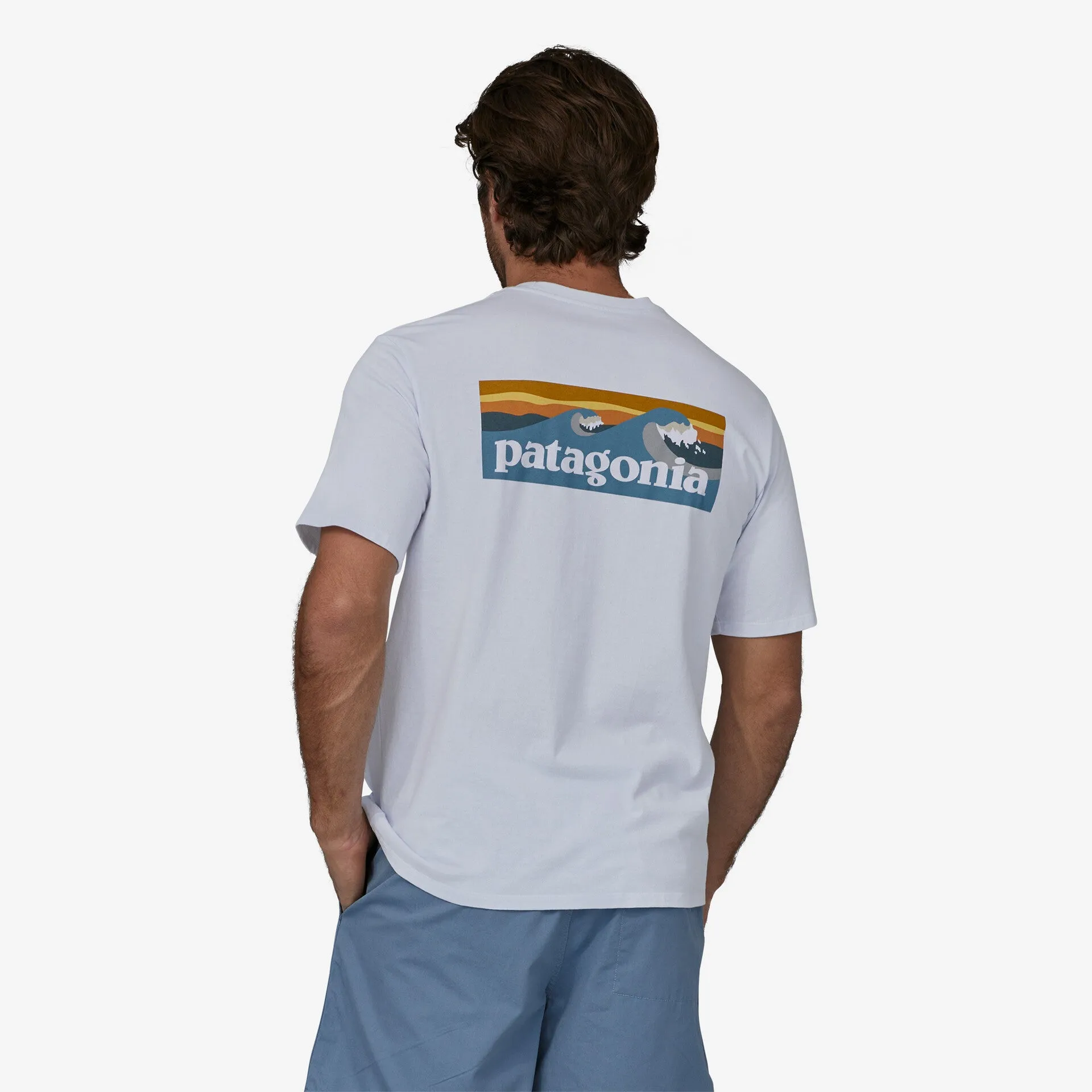 Patagonia Boardshort Logo Pocket Responsibili-Tee - White