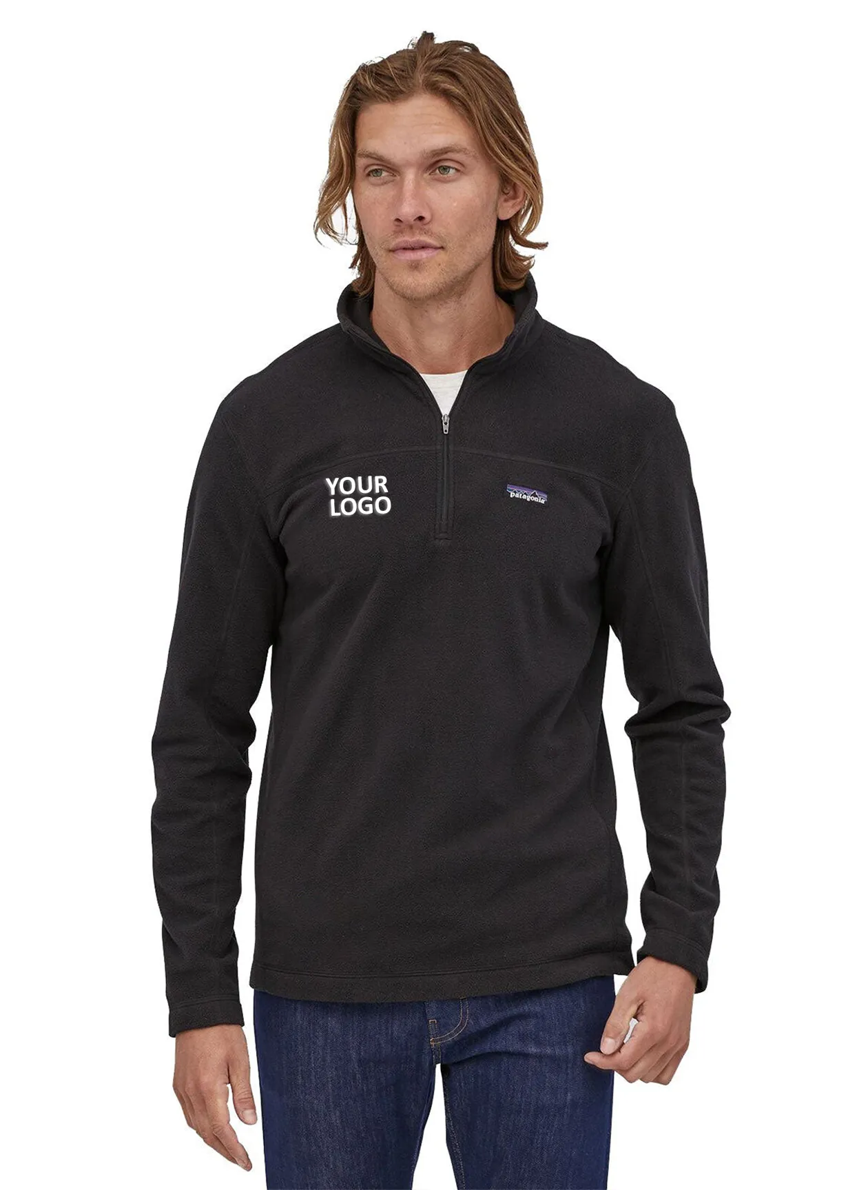 Patagonia Mens Micro D Custom Fleece Pullovers, Black