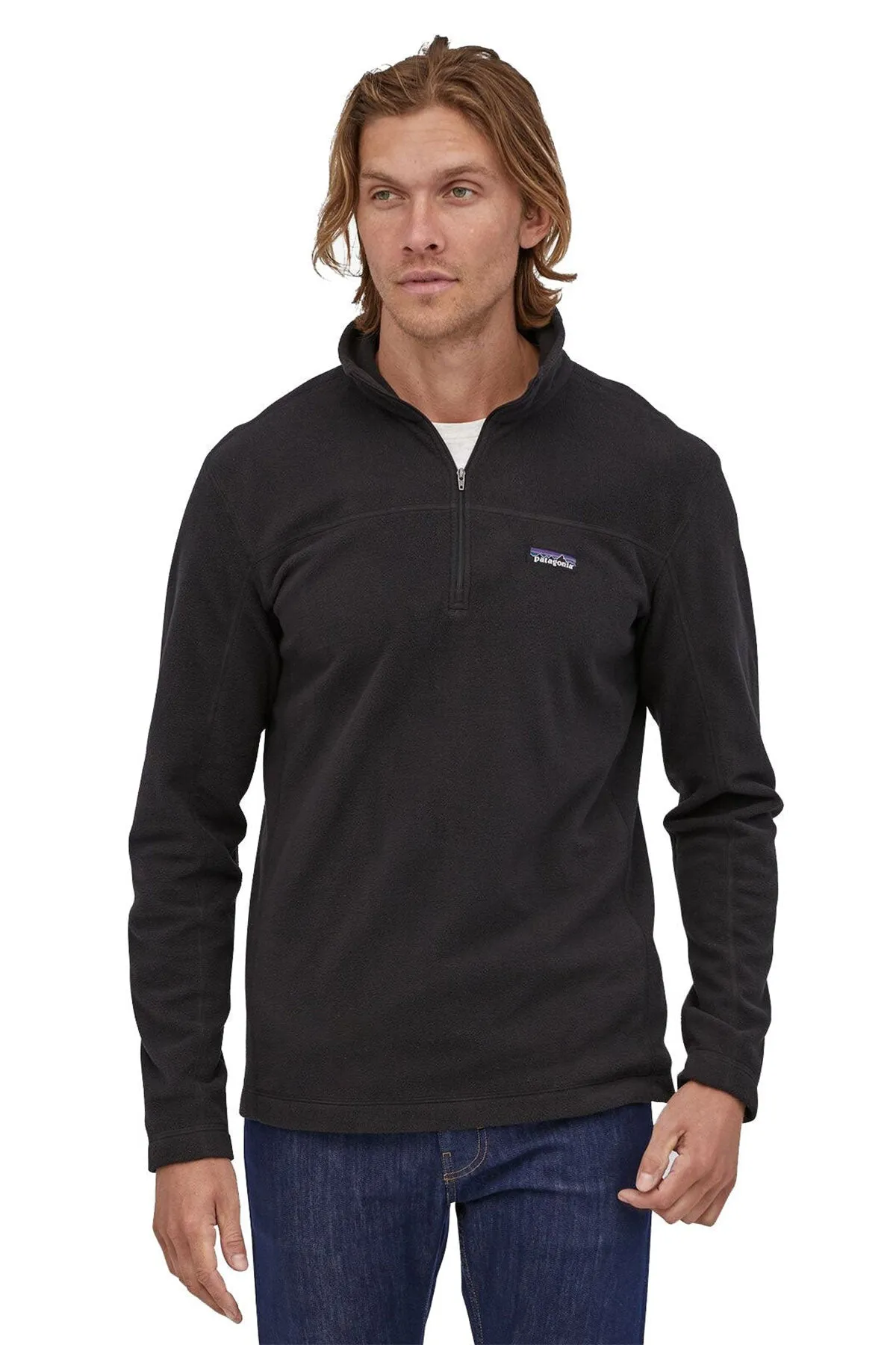 Patagonia Mens Micro D Custom Fleece Pullovers, Black