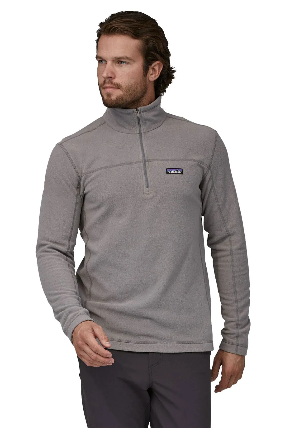 Patagonia Mens Micro D Custom Fleece Pullovers, Feather Grey