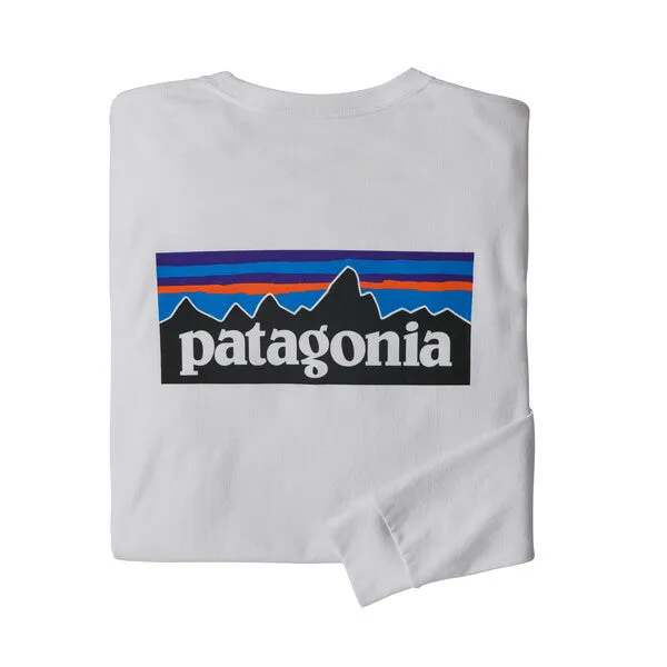 Patagonia Men's P-6 Logo Long Sleeve Responibili-tee T-shirt - White