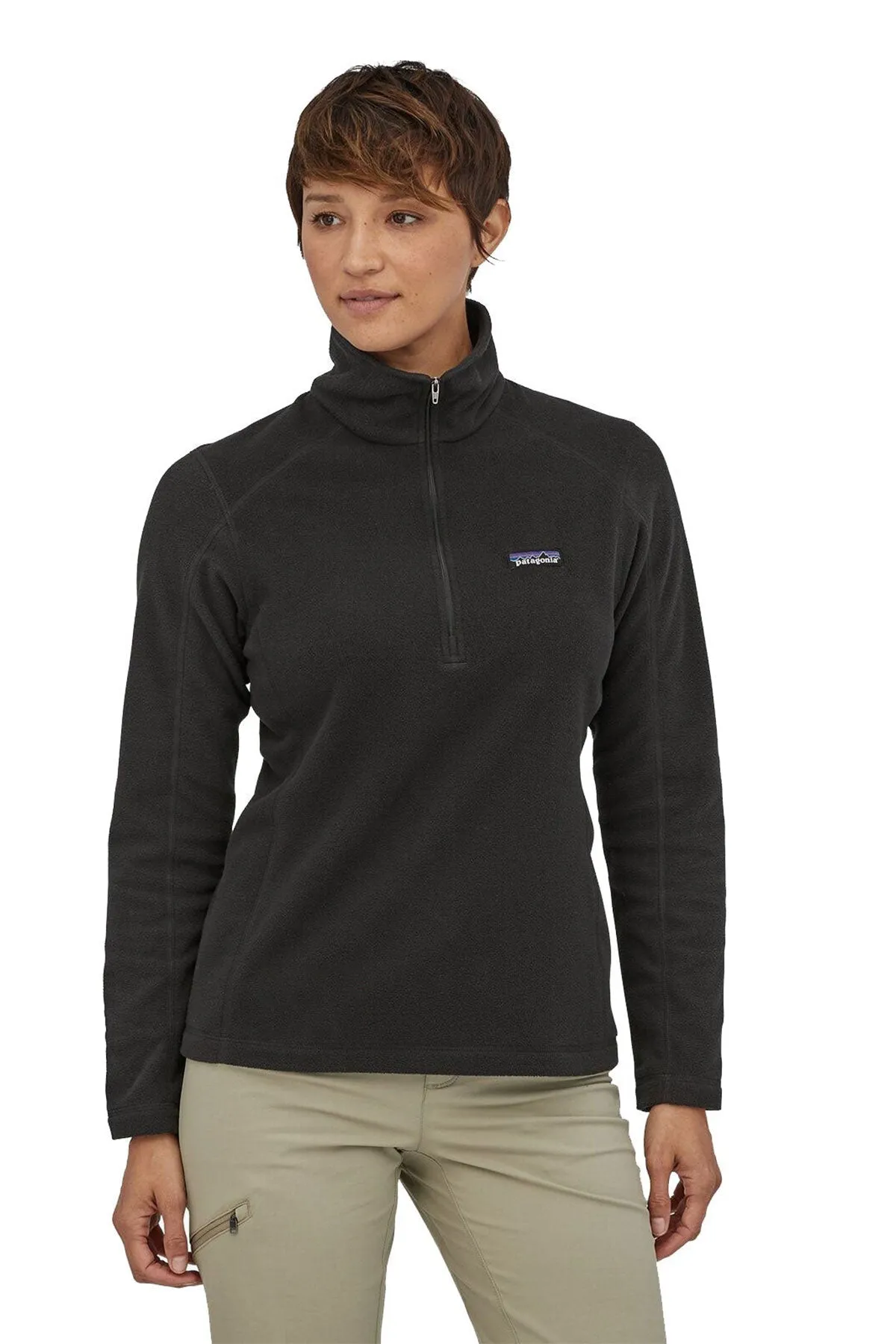 Patagonia Womens Micro D Custom Quarter Zips, Black