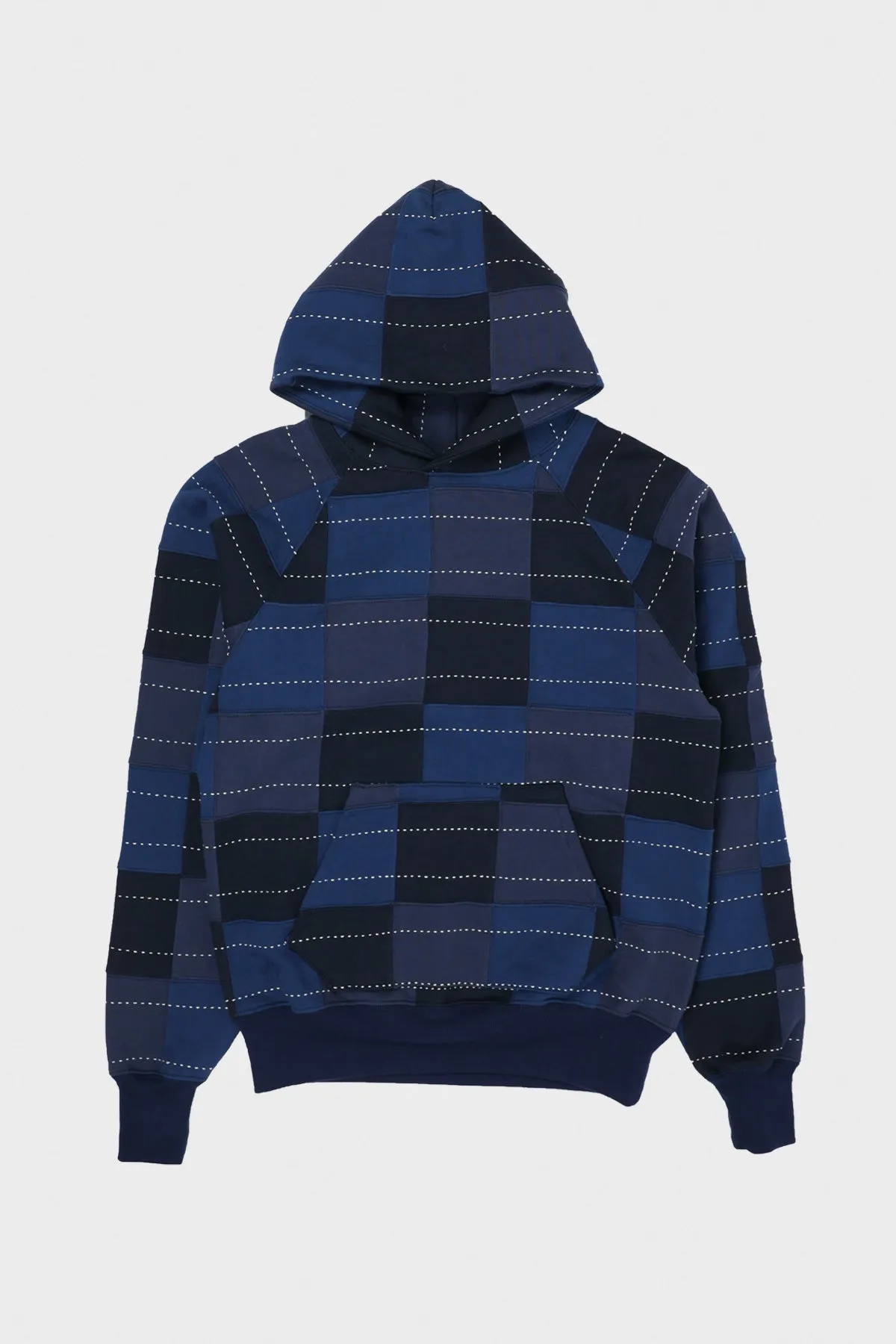 Patchwork Hoodie - Blue