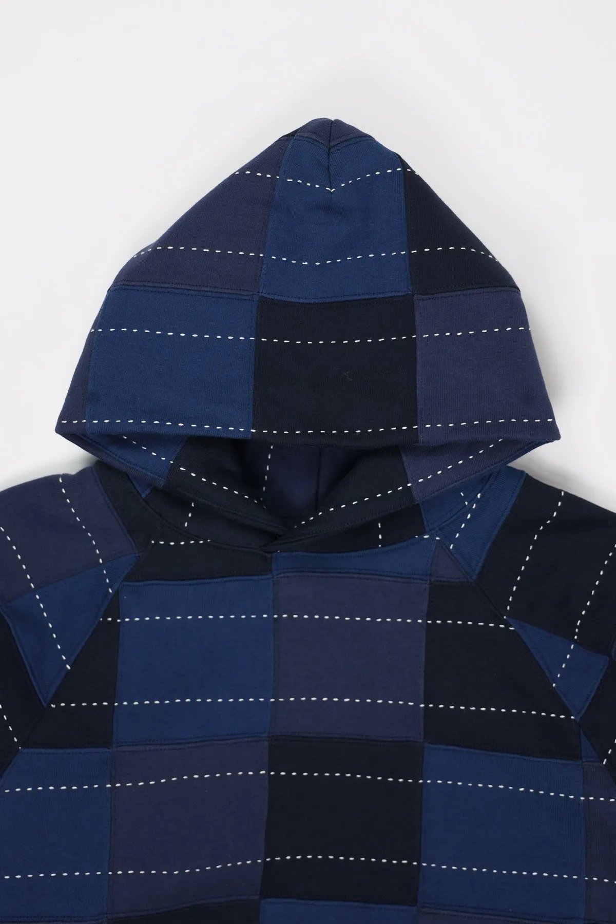 Patchwork Hoodie - Blue