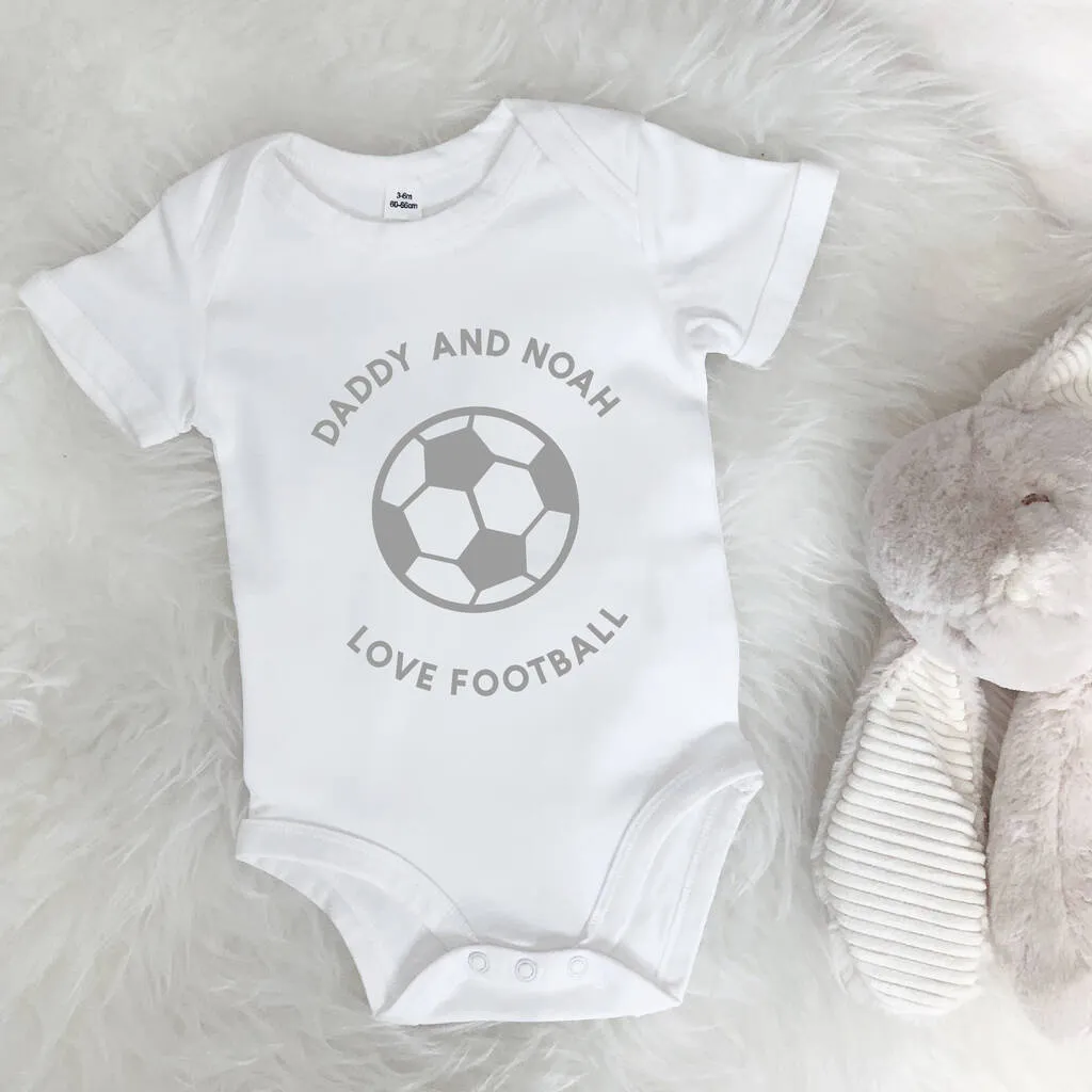 Personalised Football Daddy And Baby Babygrow