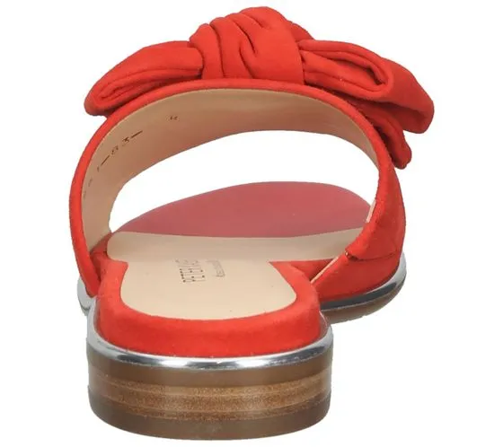 PETER KAISER mules pour femmes sandales en cuir véritable avec nœud décoratif ludique chaussures d'été 12127-782 rouge