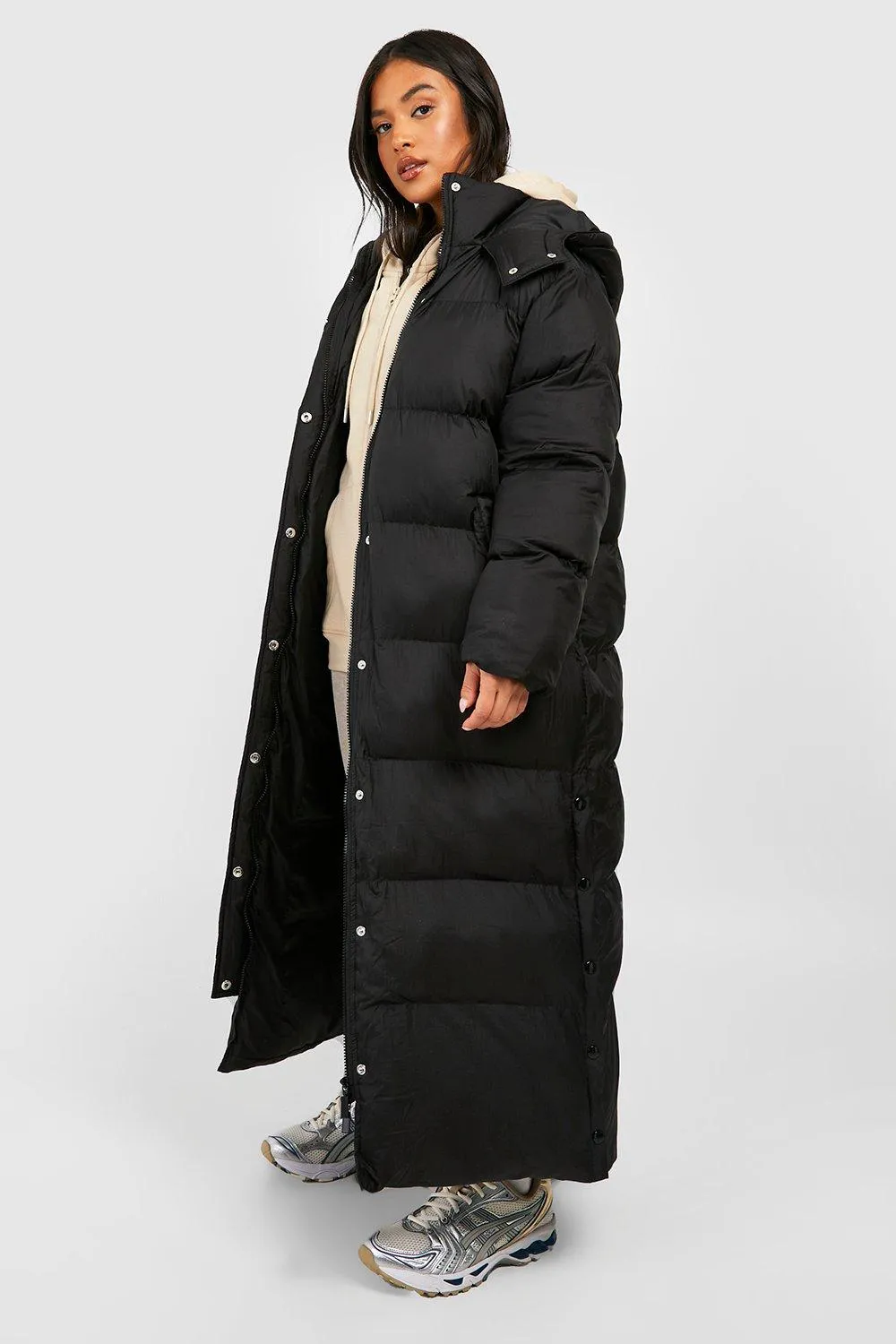 Petite Longline Maxi Hooded Puffer