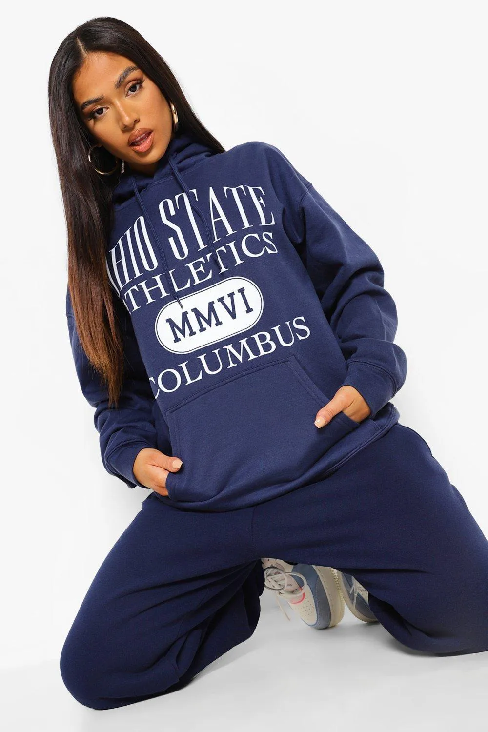 Petite Ohio State Printed Oversized Hoodie
