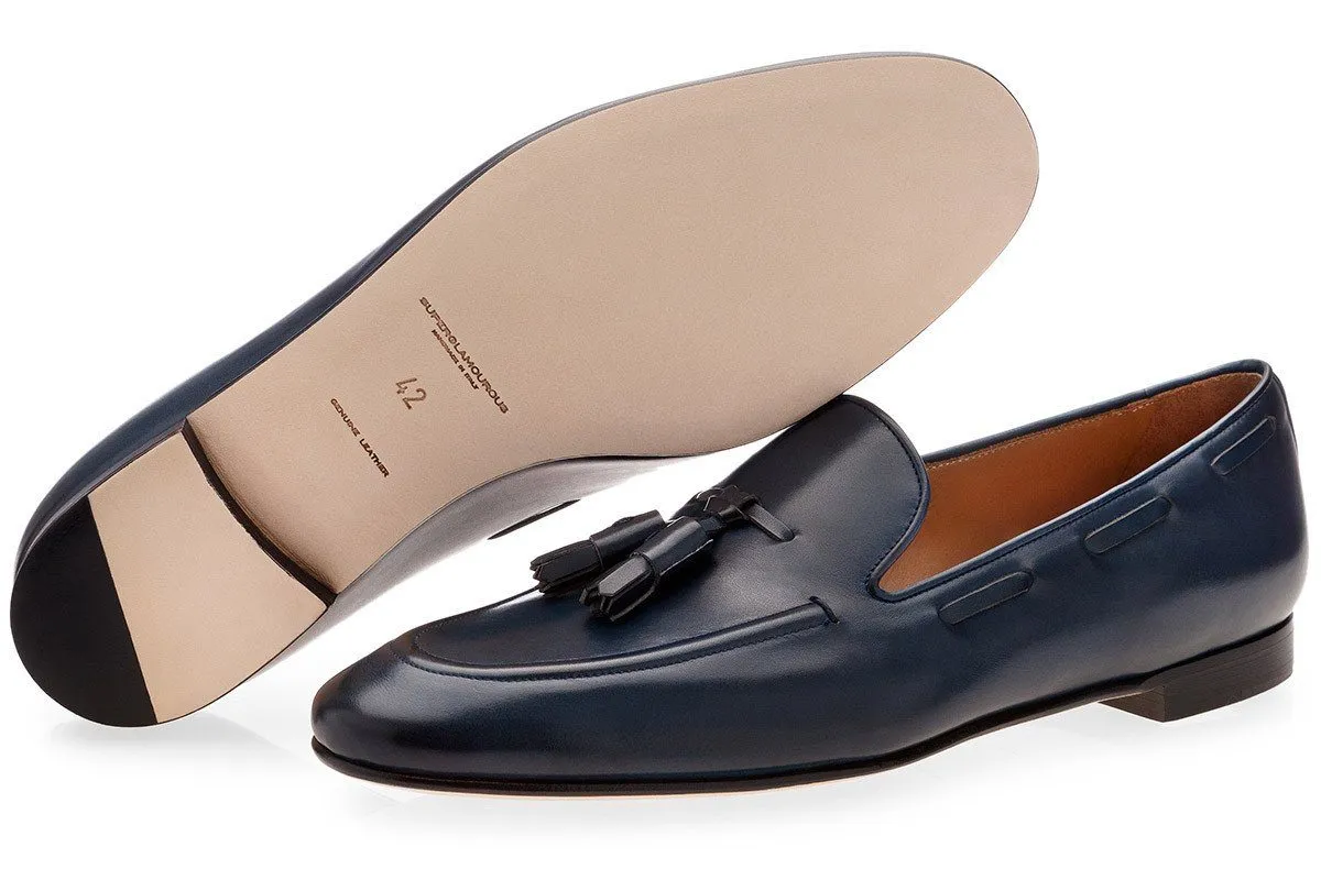 PHILIPPE NAPPA NAVY LOAFERS