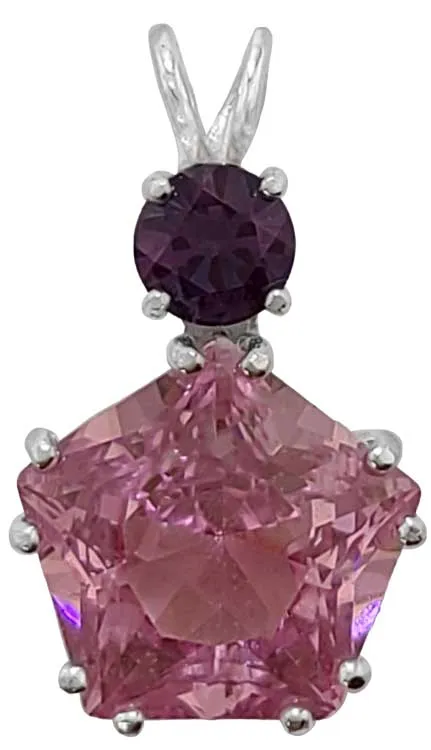 Pink Garnet Star of Venus? with Round Cut Alexandrite