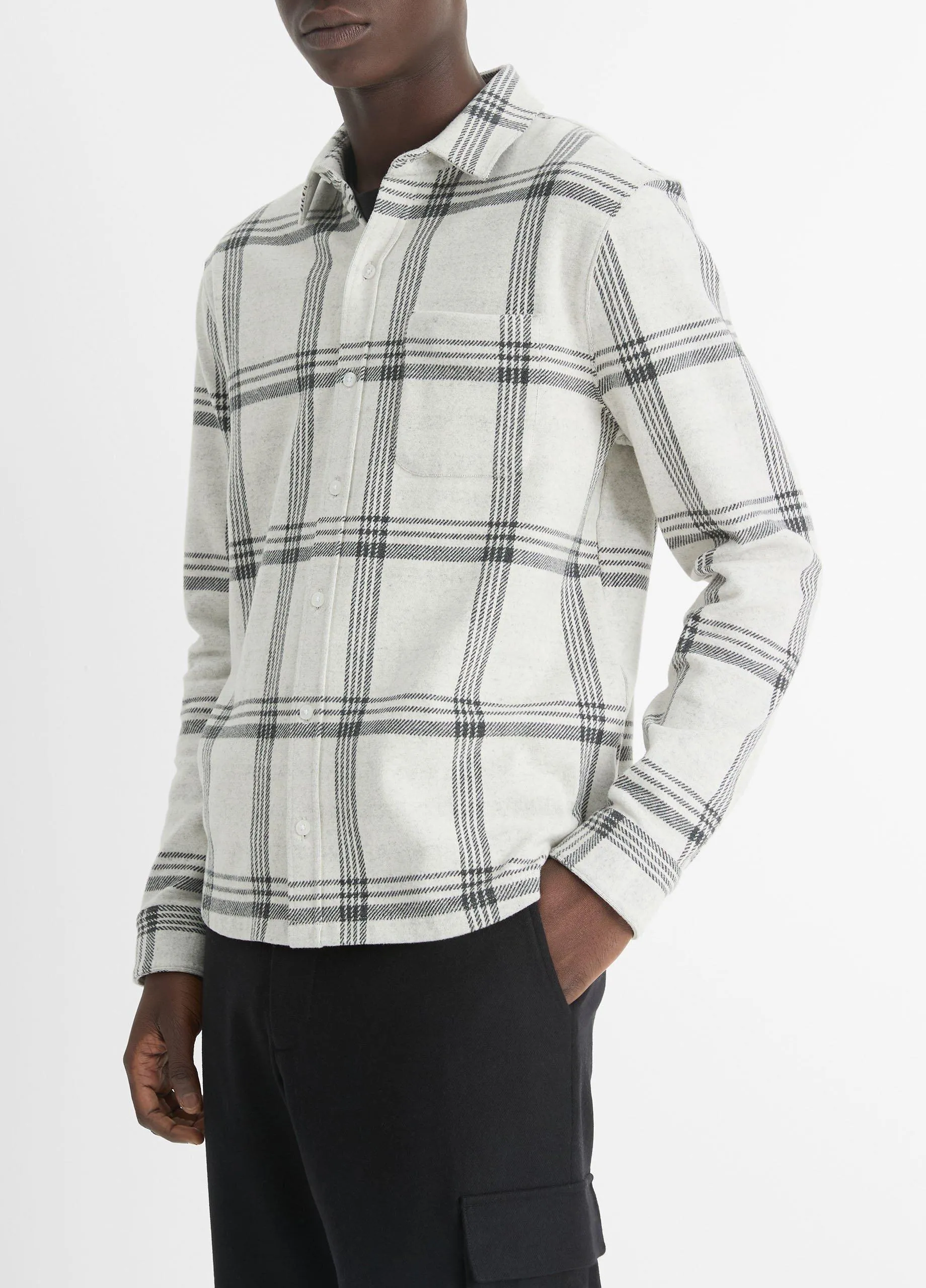Plaid Cotton-Blend Shirt Jacket