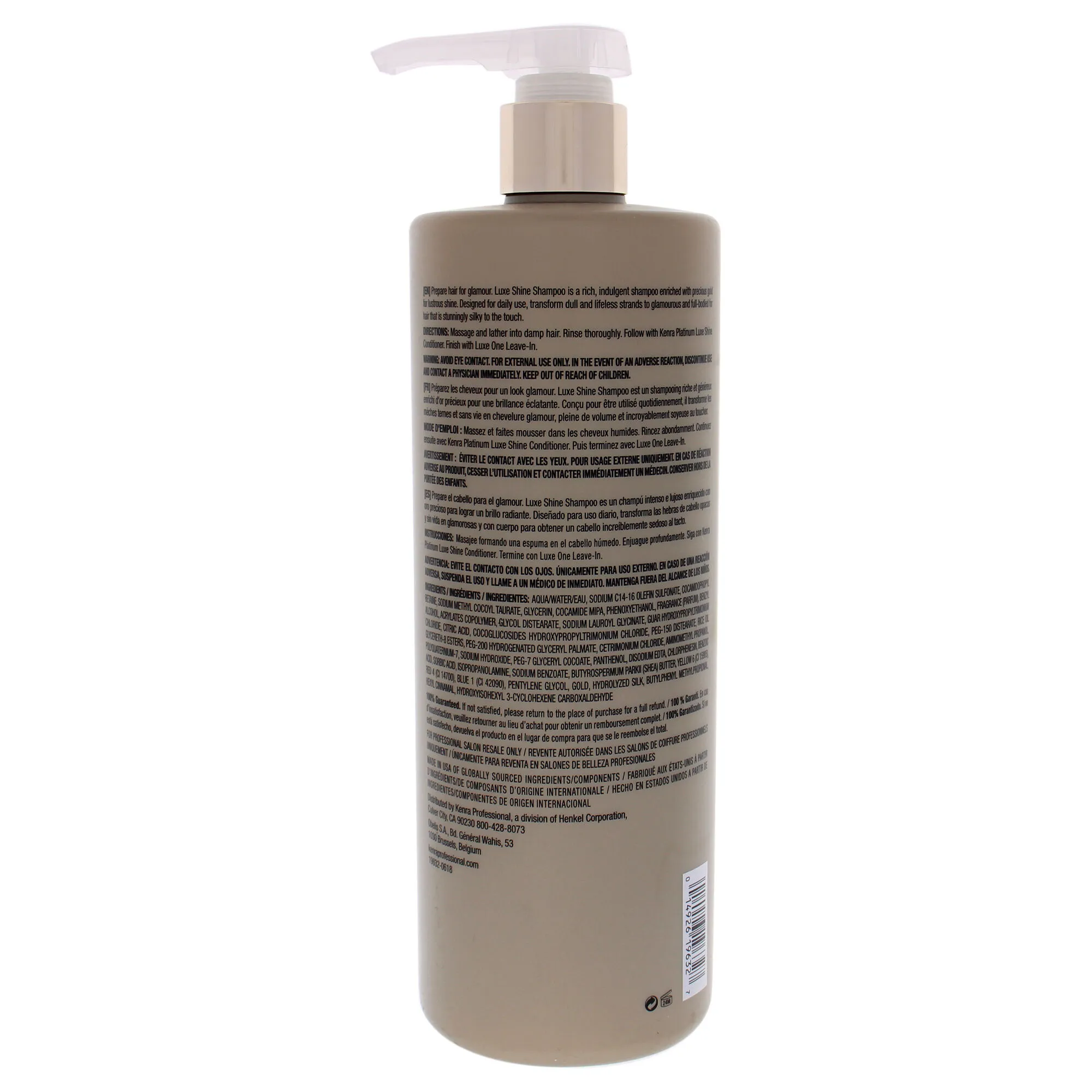 Platinum Luxe Shine Shampoo by Kenra for Unisex - 31.5 oz Shampoo