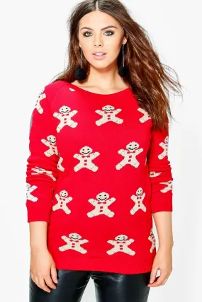 Plus Helen Gingerbread Man Xmas Sweater