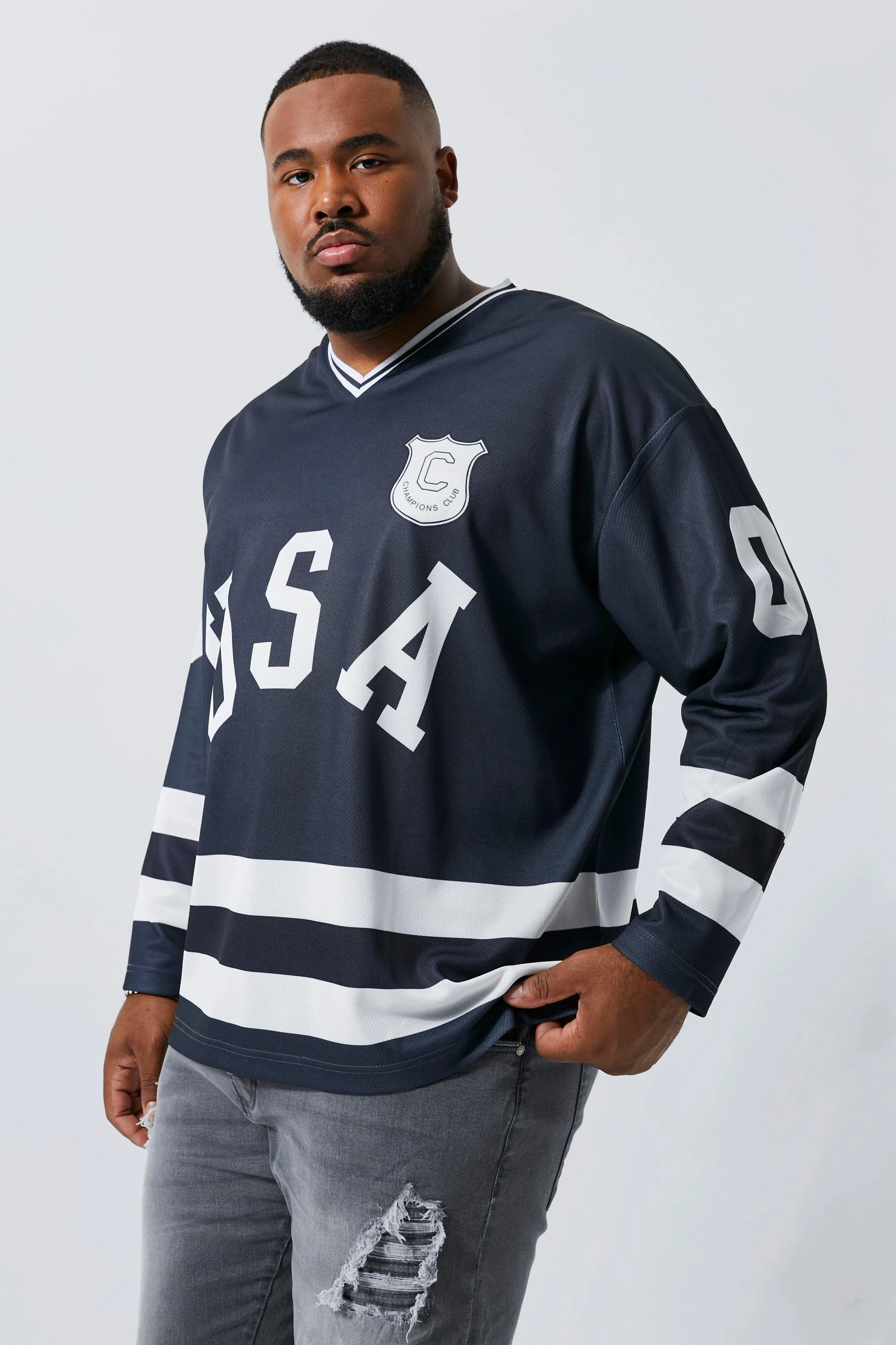Plus Oversized Varsity USA Hockey Jersey