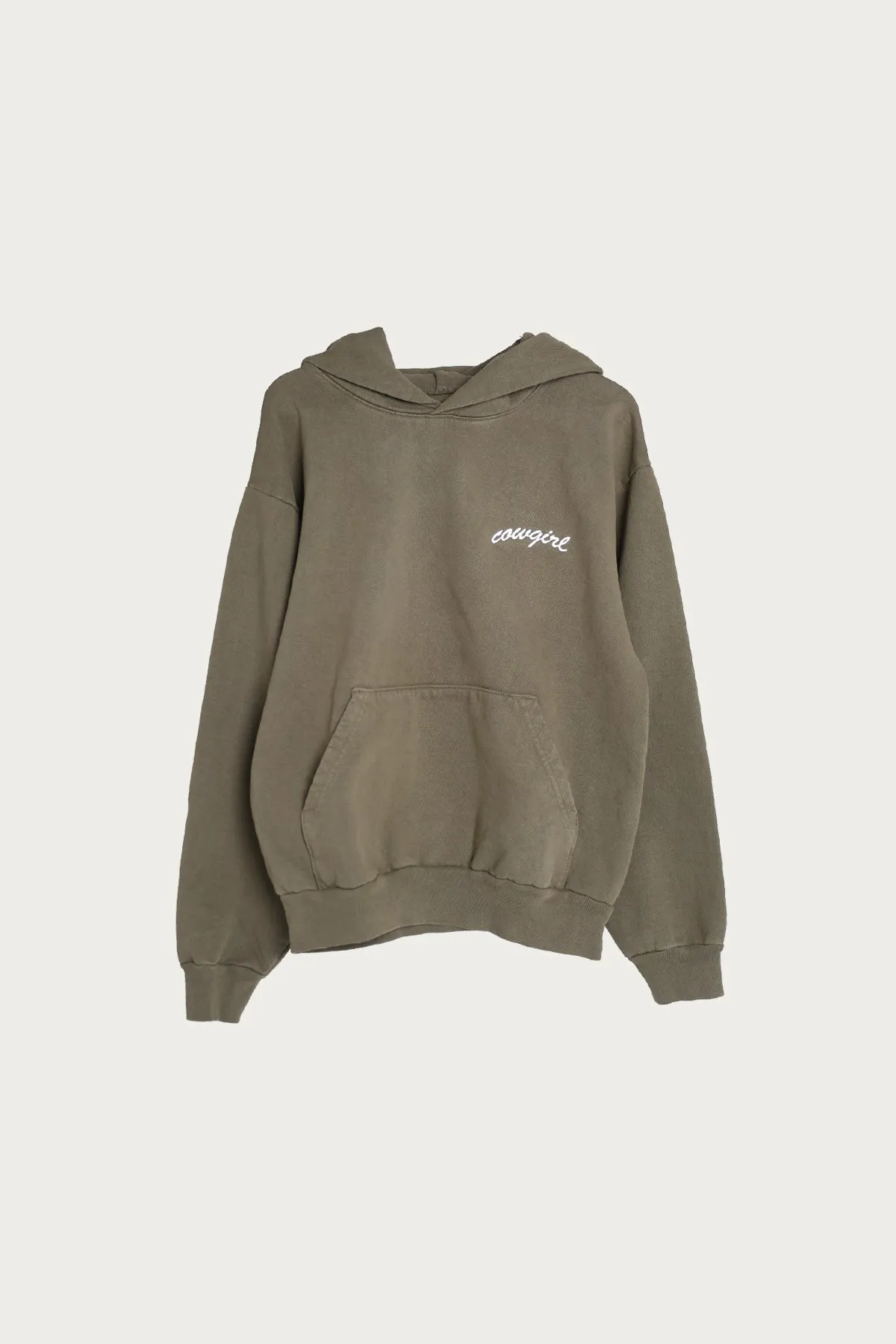 Pocket Script Hoodie - Army Green