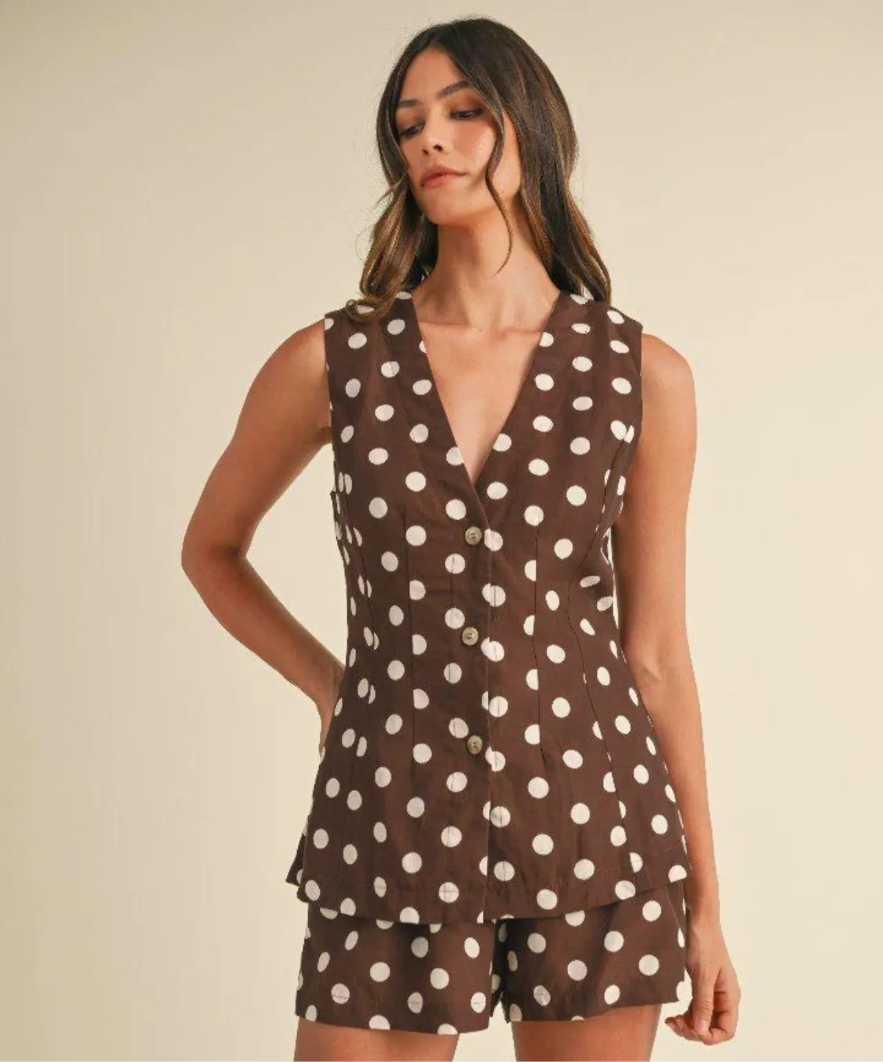 Polka Dot Linen Vest