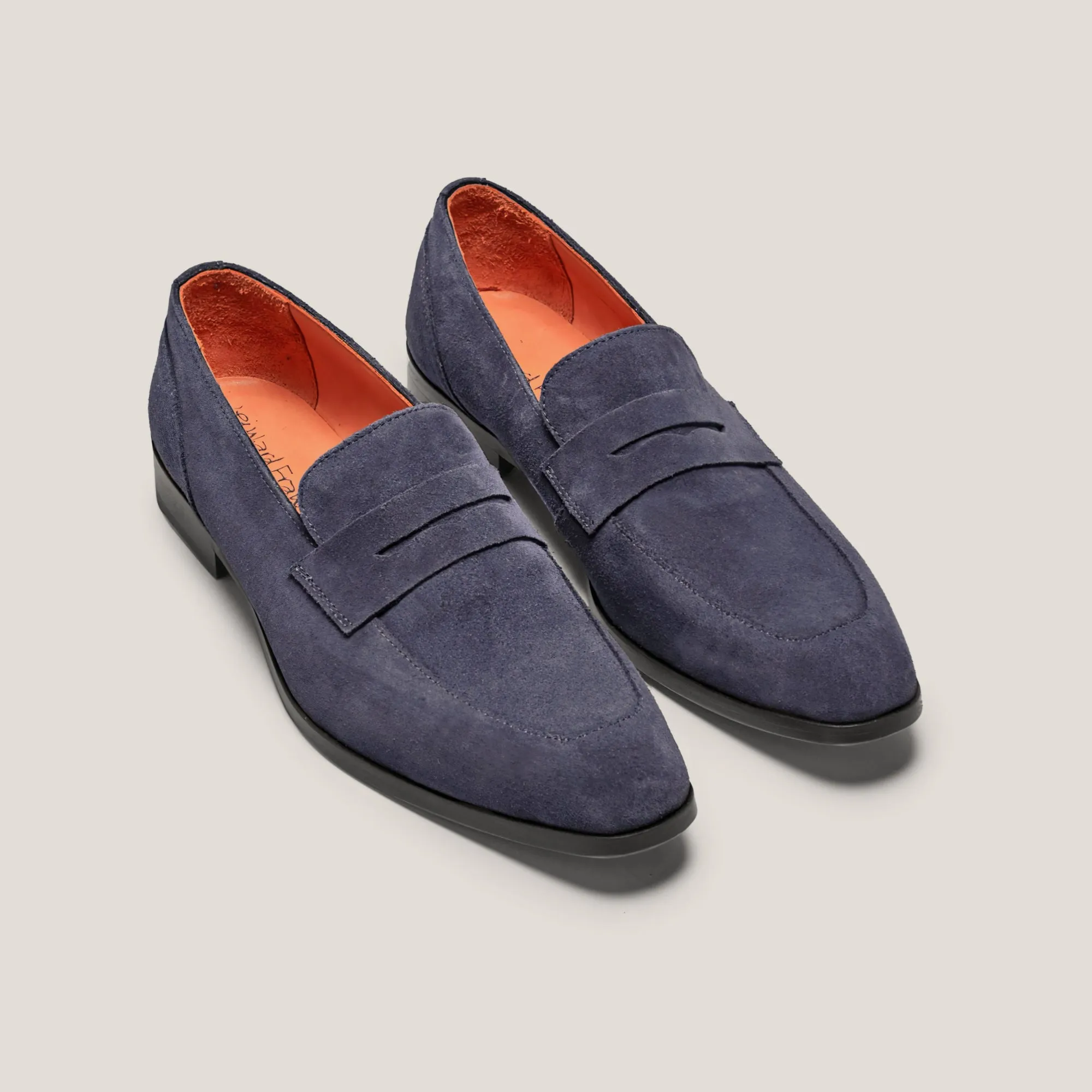 Porto Dark Navy Suede Penny Loafers