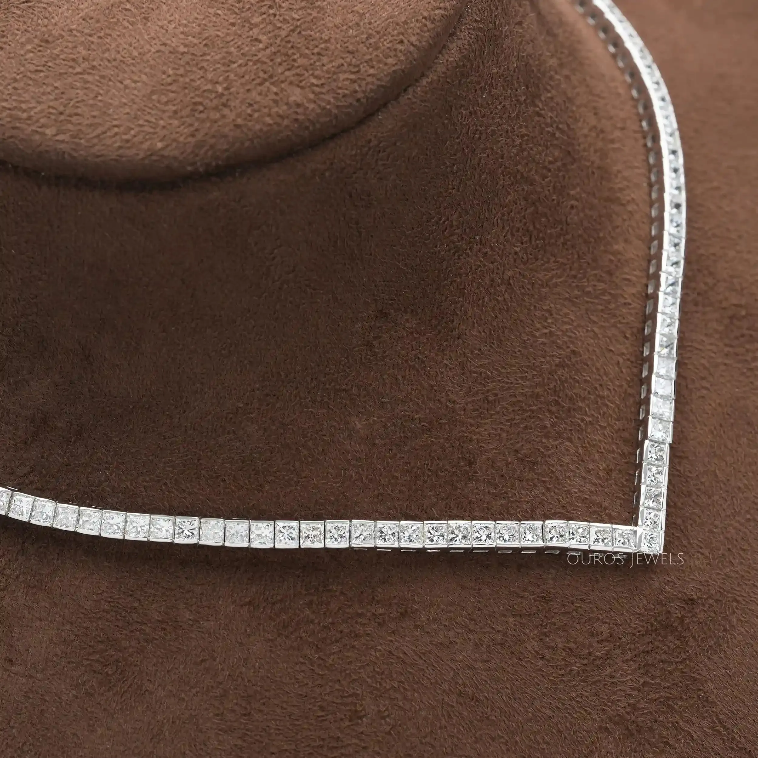 Princess Cut Tennis Necklace