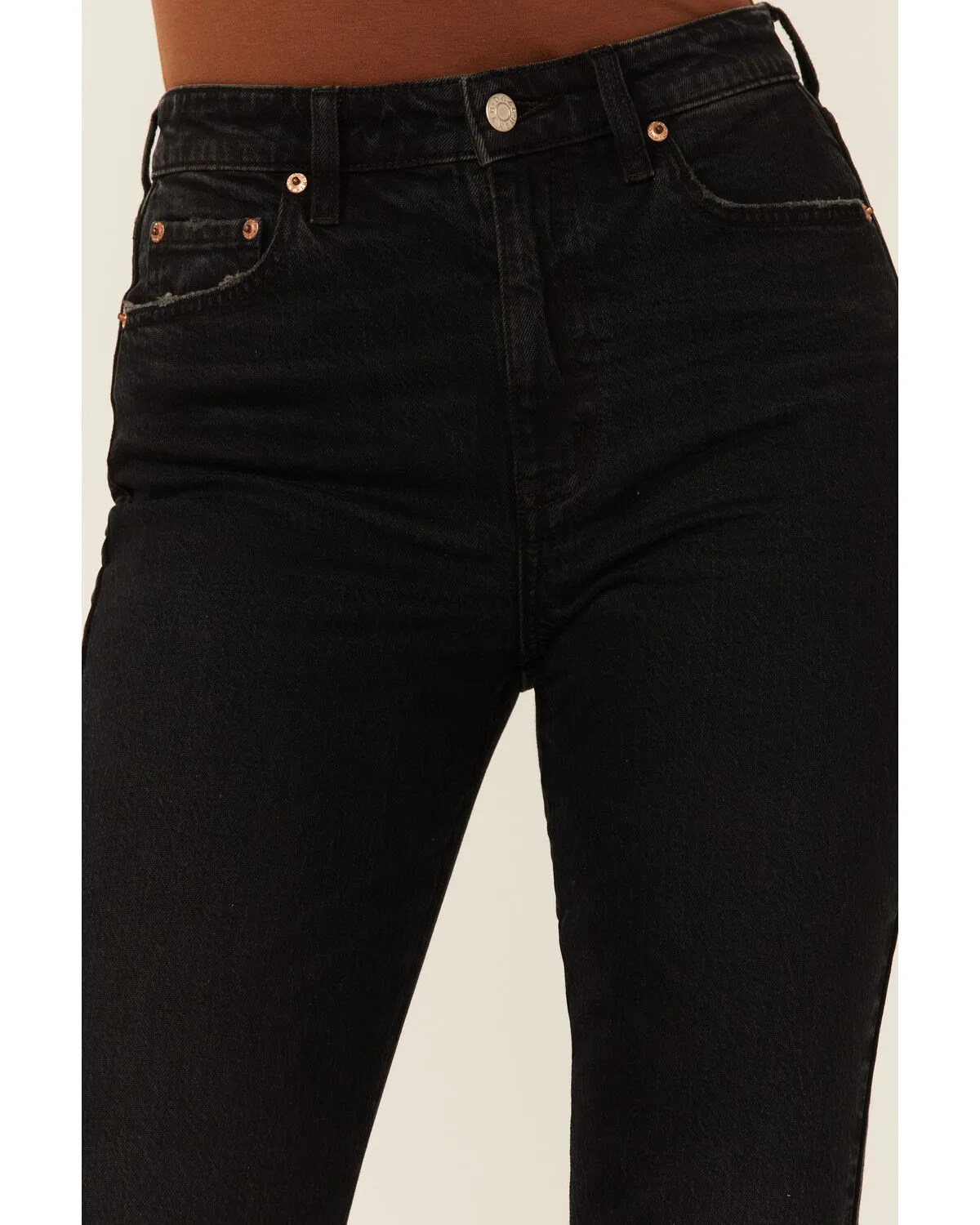 Product Name:  Daze Women's Black Daily Driver Crop High Rise Denim Jeans