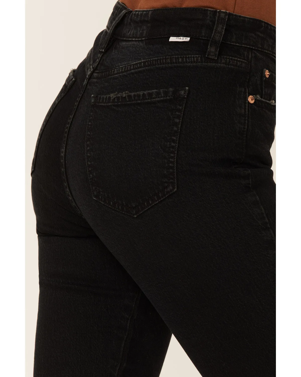 Product Name:  Daze Women's Black Daily Driver Crop High Rise Denim Jeans