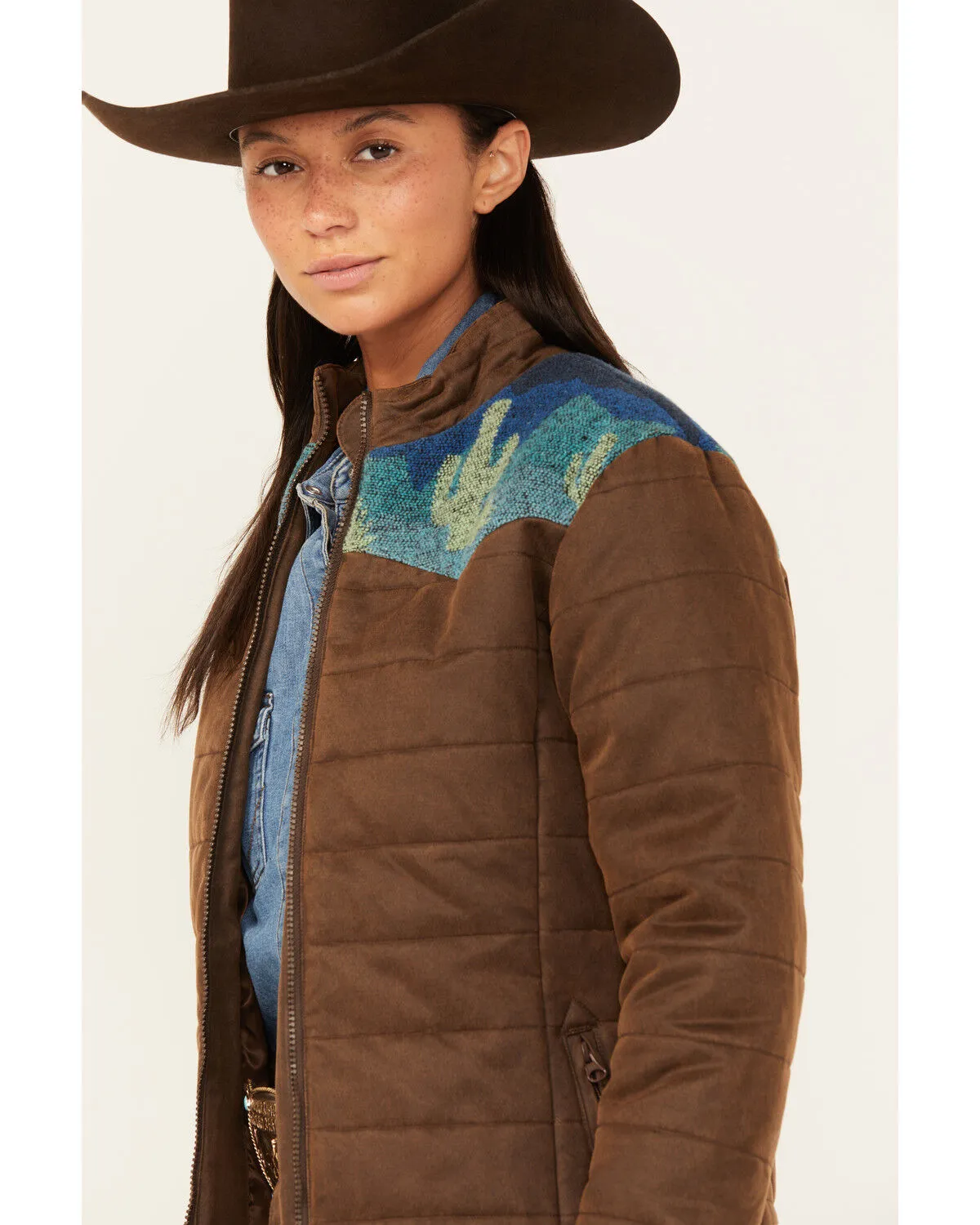 Product Name:  Outback Trading Co Women's Western Printed Yoke Puffer Aspen Jacket