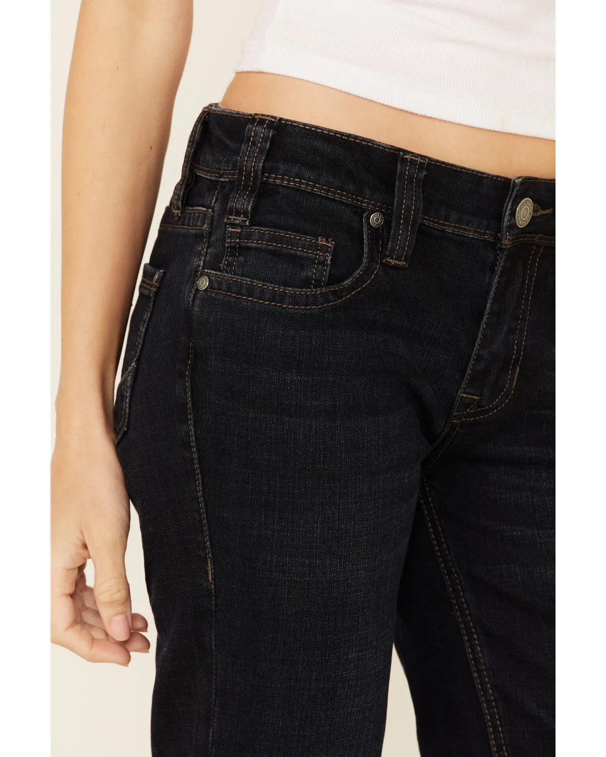 Product Name:  Rock & Roll Denim Women's Mid Rise Trouser Jeans