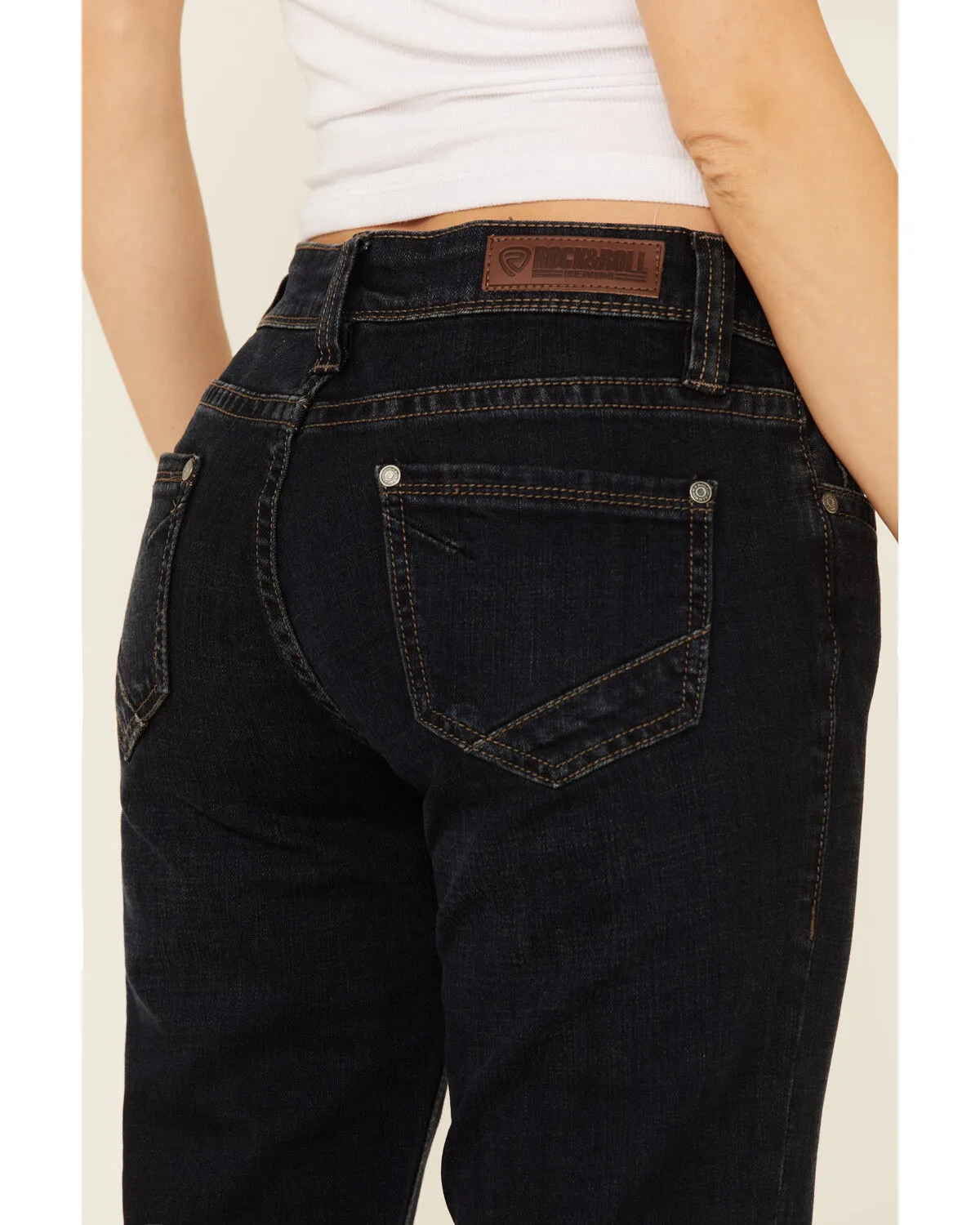 Product Name:  Rock & Roll Denim Women's Mid Rise Trouser Jeans