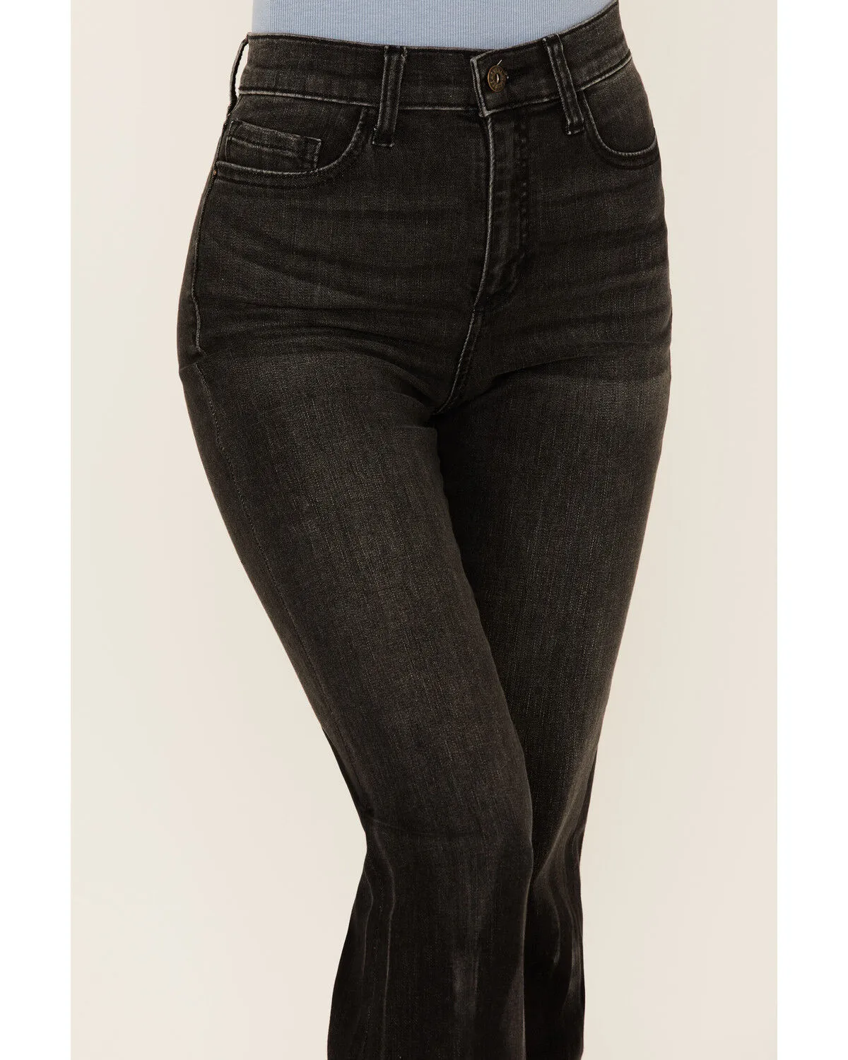 Product Name:  Sneak Peek Women's High Rise Acid Wash Crop Straight Jeans