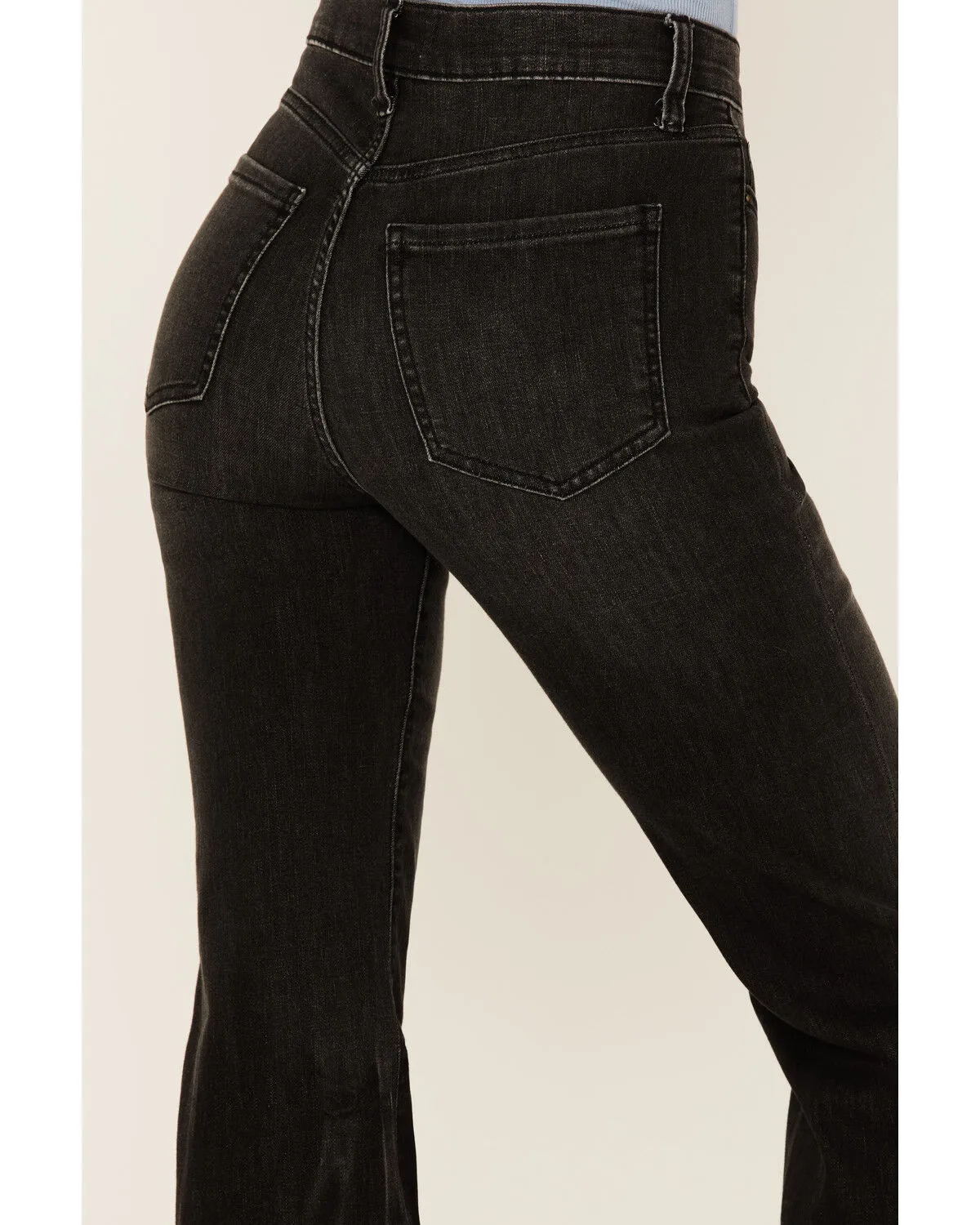 Product Name:  Sneak Peek Women's High Rise Acid Wash Crop Straight Jeans