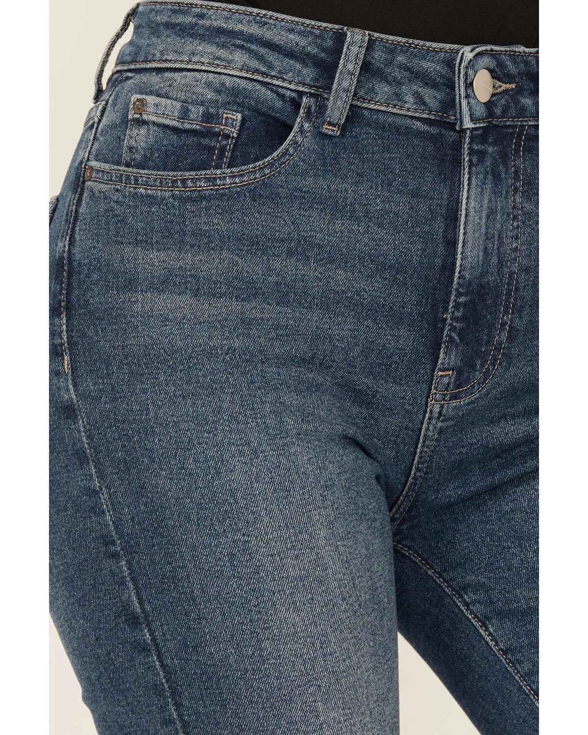 Product Name:  Warp + Weft Women's Mia Dark Wash High Rise Flare Stretch Denim Jeans