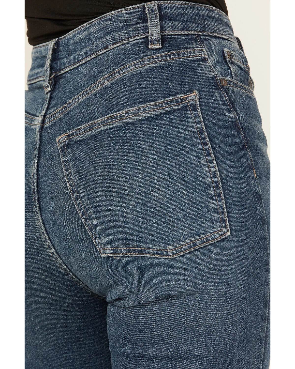 Product Name:  Warp + Weft Women's Mia Dark Wash High Rise Flare Stretch Denim Jeans